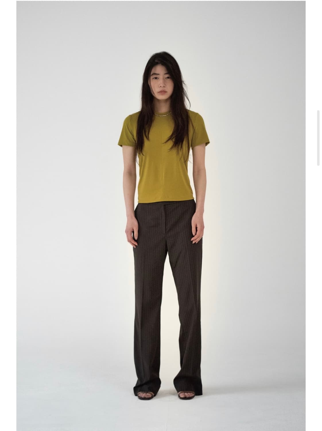 티크 teak 슬림 티셔츠 반팔 티 새상품 slim t-shirt 올리브 상품이미지3