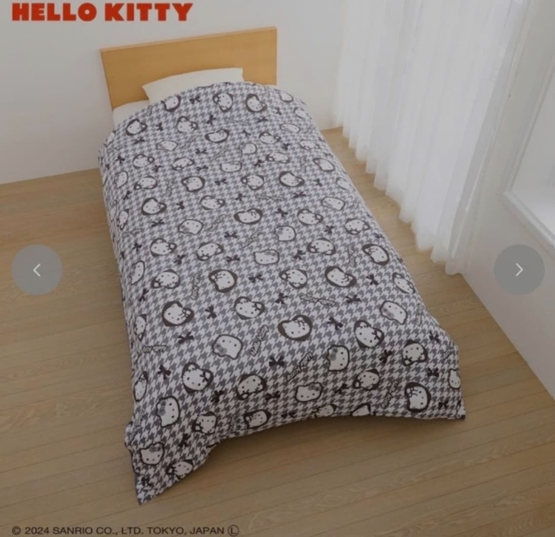 미개봉 헬로키티 산리오 걸리 모노톤 리본 이불 커버 침구 키티 원단 방꾸 상품이미지1