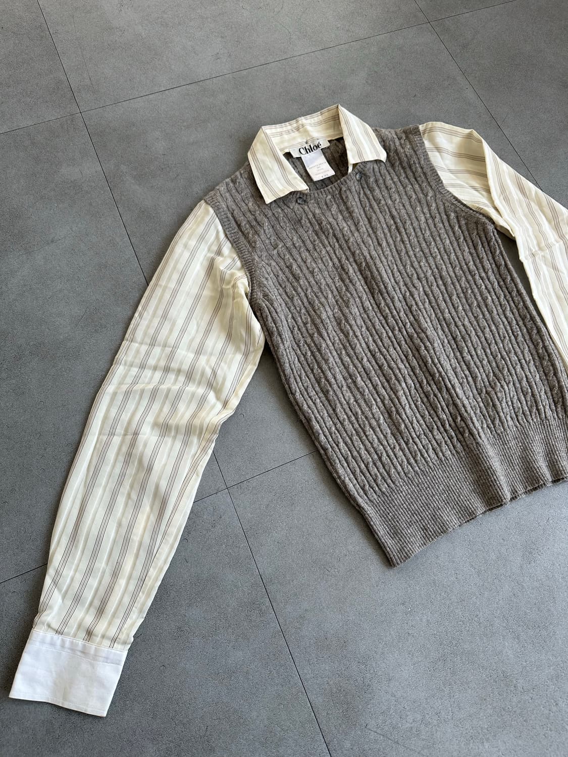 끌로에 피비파일로 브라운 니트 셔츠 상품이미지2