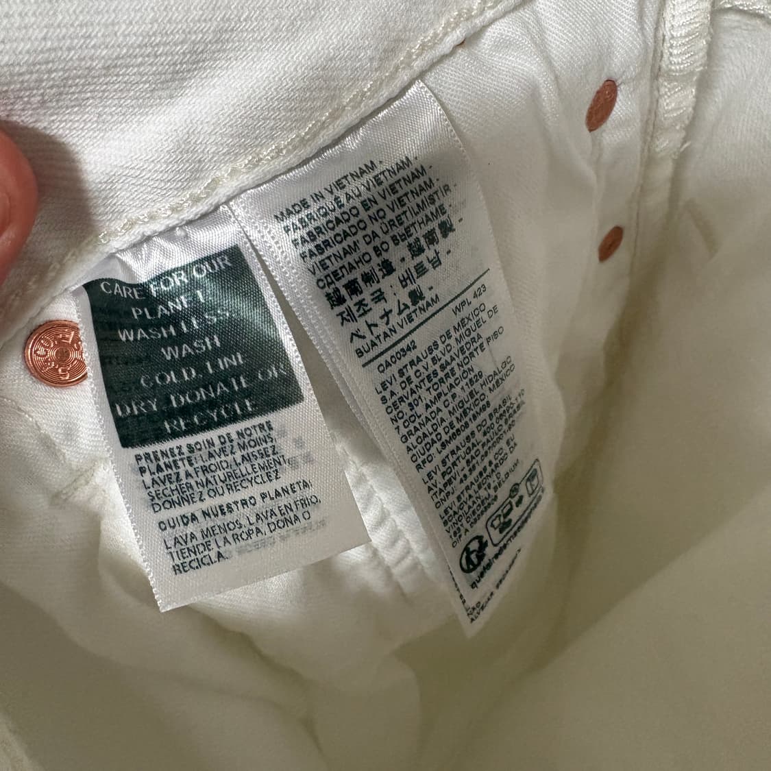 리바이스 501 화이트 스트레이트 데님팬츠 / W32, L32 상품이미지8