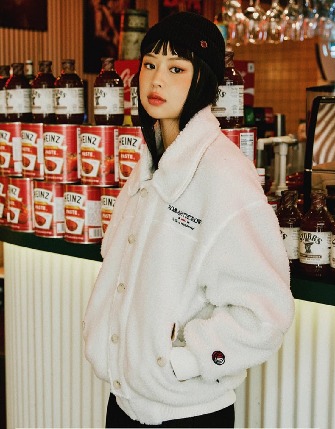 로맨틱크라운 남여공용 뽀글이 자켓 옐로우 S~M 상품이미지3