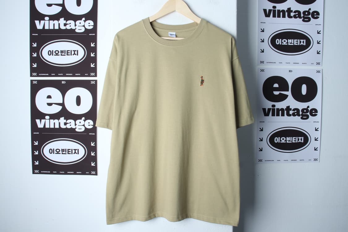 (L-XL) 파르티멘토 반팔 티셔츠 오버핏 베이지 올드스쿨-H32589 상품이미지2