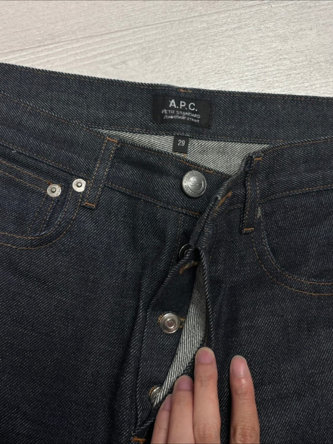 아페쎄 쁘띠 스탠다드 진 생지 데님 상품이미지2