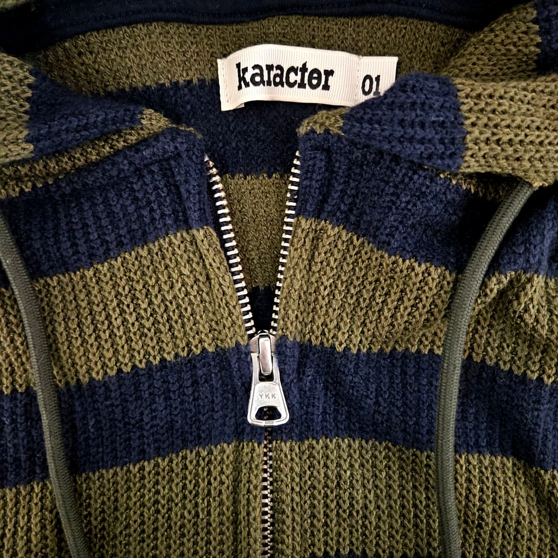 카락터 후드집업 Striped knit hooded zip up / Kh 상품이미지2