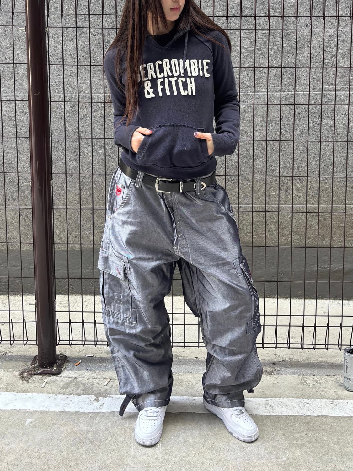 아베크롬비 빈티지 네이비 후드티 상품이미지4