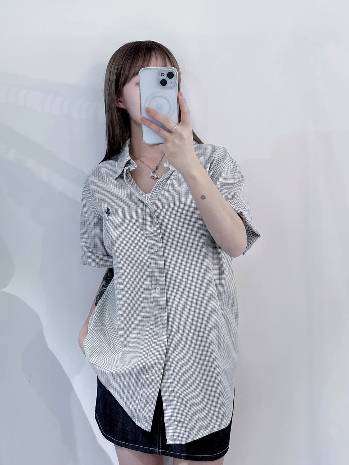 폴로랄프로렌 그레이포니 체크 반팔 셔츠 상품이미지1