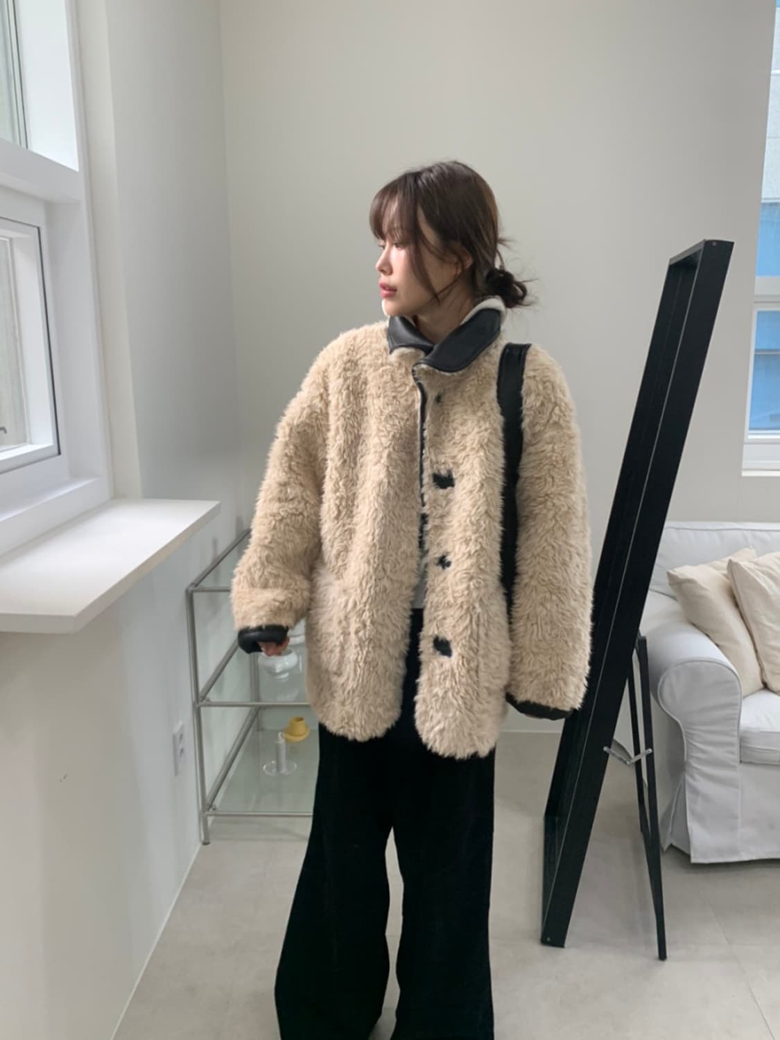 리버시블 퍼자켓 가죽자켓 퍼 무스탕 상품이미지1