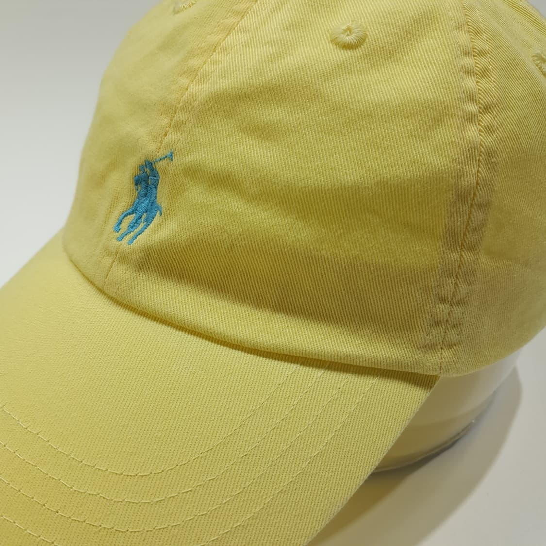 CL246 폴로 코튼 포니자수 옐로우 볼캡 모자 상품이미지1