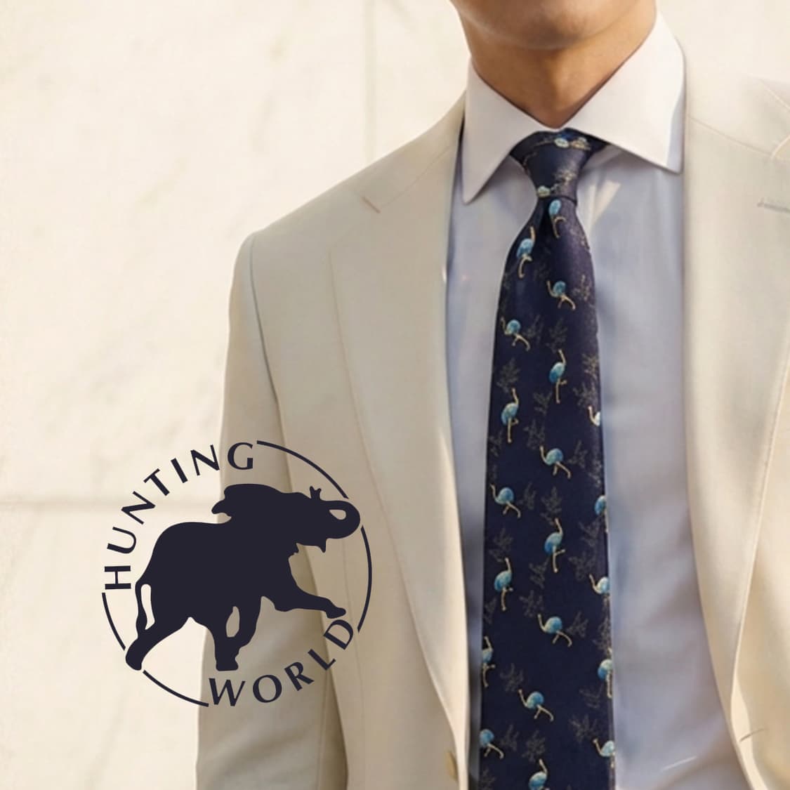 헌팅월드 실크 네이비 타조 패턴 넥타이 10cm A등급 E911
 상품이미지1