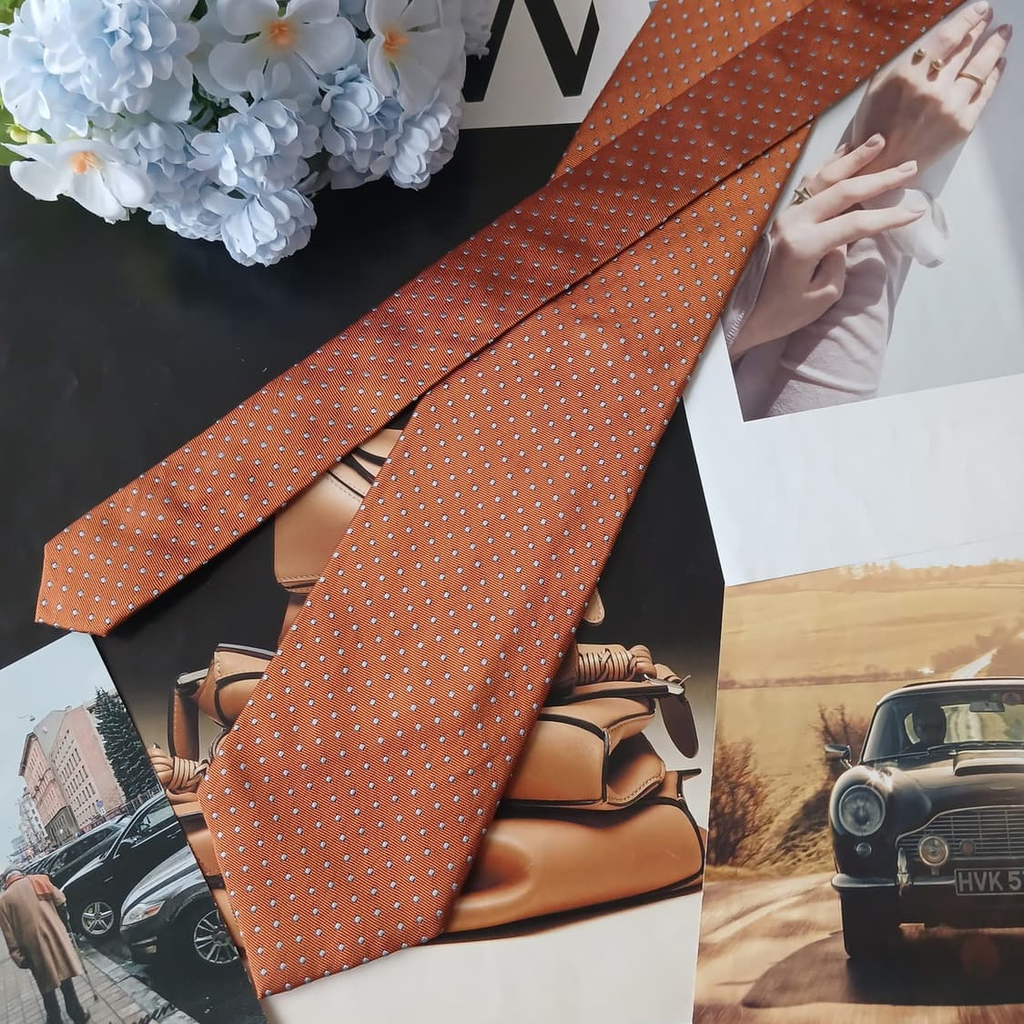 알테아 실크 브라운 마이크로 도트 넥타이 8.8cm A등급 A19100
 상품이미지3