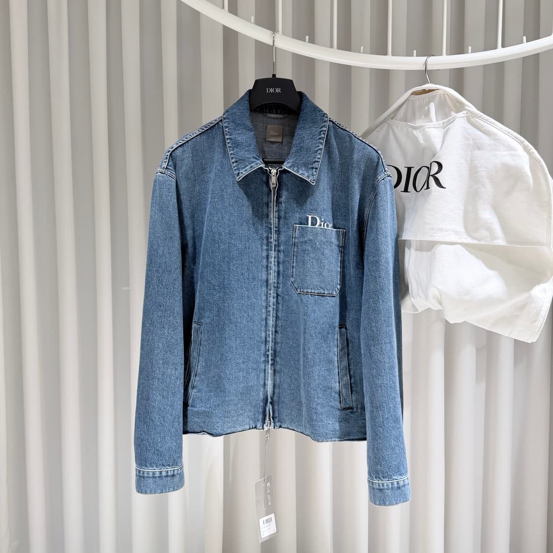 (S/54) / 디올 코튼 트윌 자켓  블루 상품이미지2
