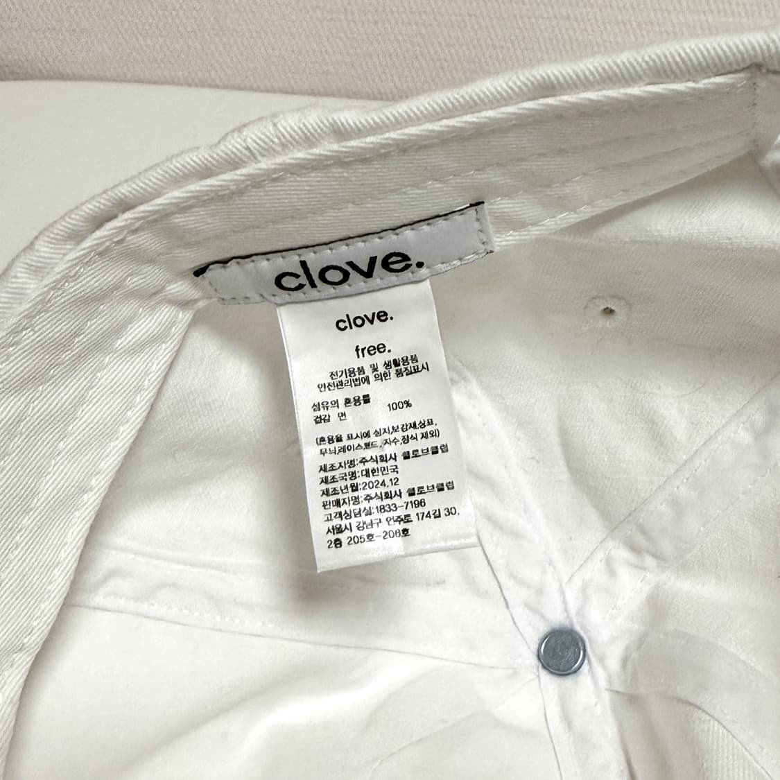 클로브 화이트 볼캡 (택째 새상품) 상품이미지3