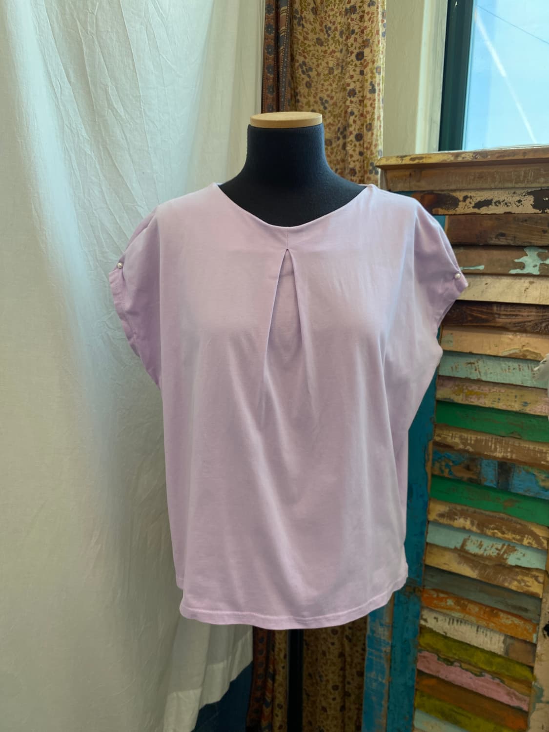 퍼플 진주 반팔티셔츠(M) 상품이미지7