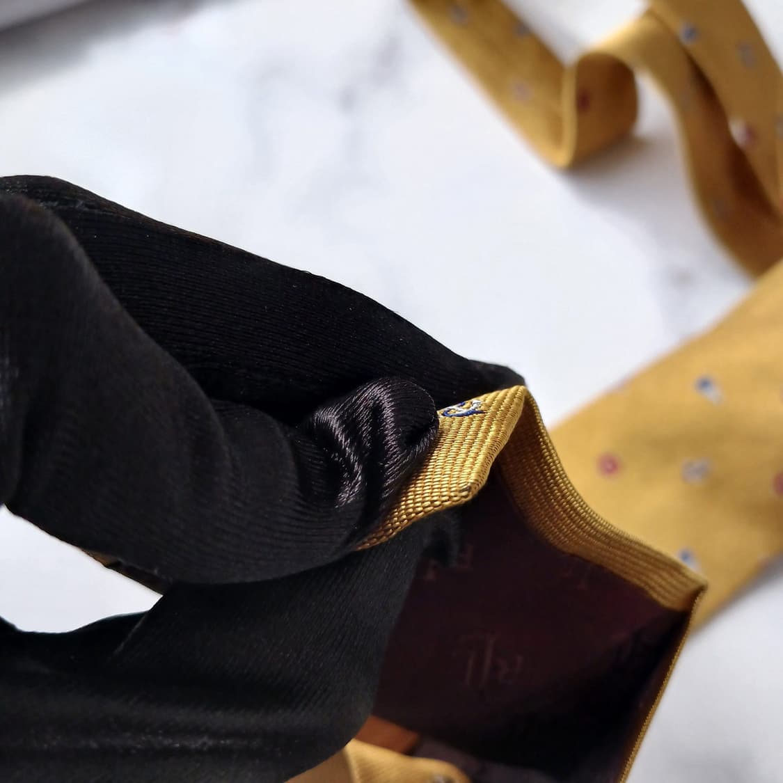 폴로 랄프로렌 옐로우 마린 패턴 넥타이 9.5cm A+~A등급 E936 상품이미지10