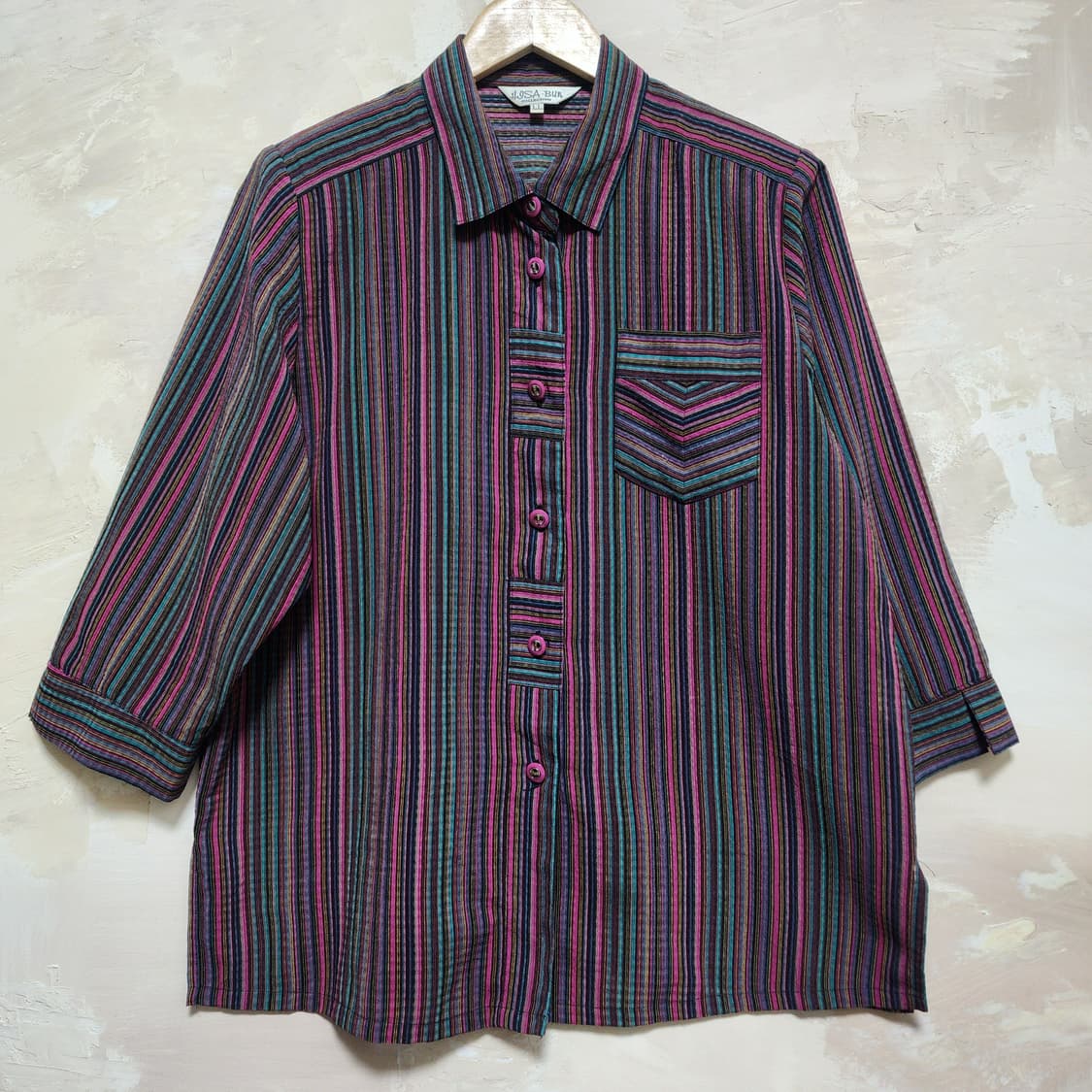 세로선 지짐이 블라우스 상품이미지1