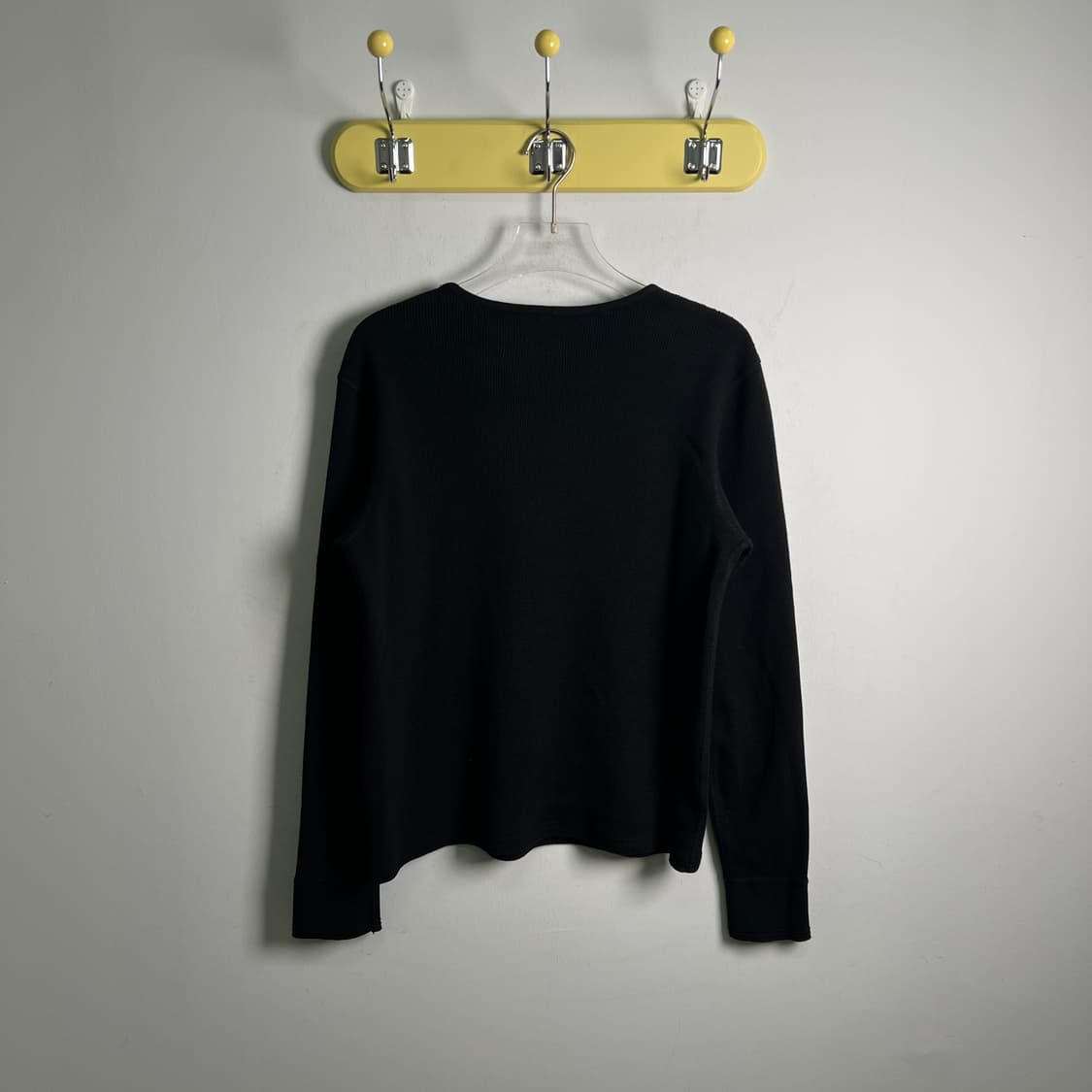 jpn vtg 빈티지 블랙 와플 브이넥 롱슬리브 S 상품이미지2