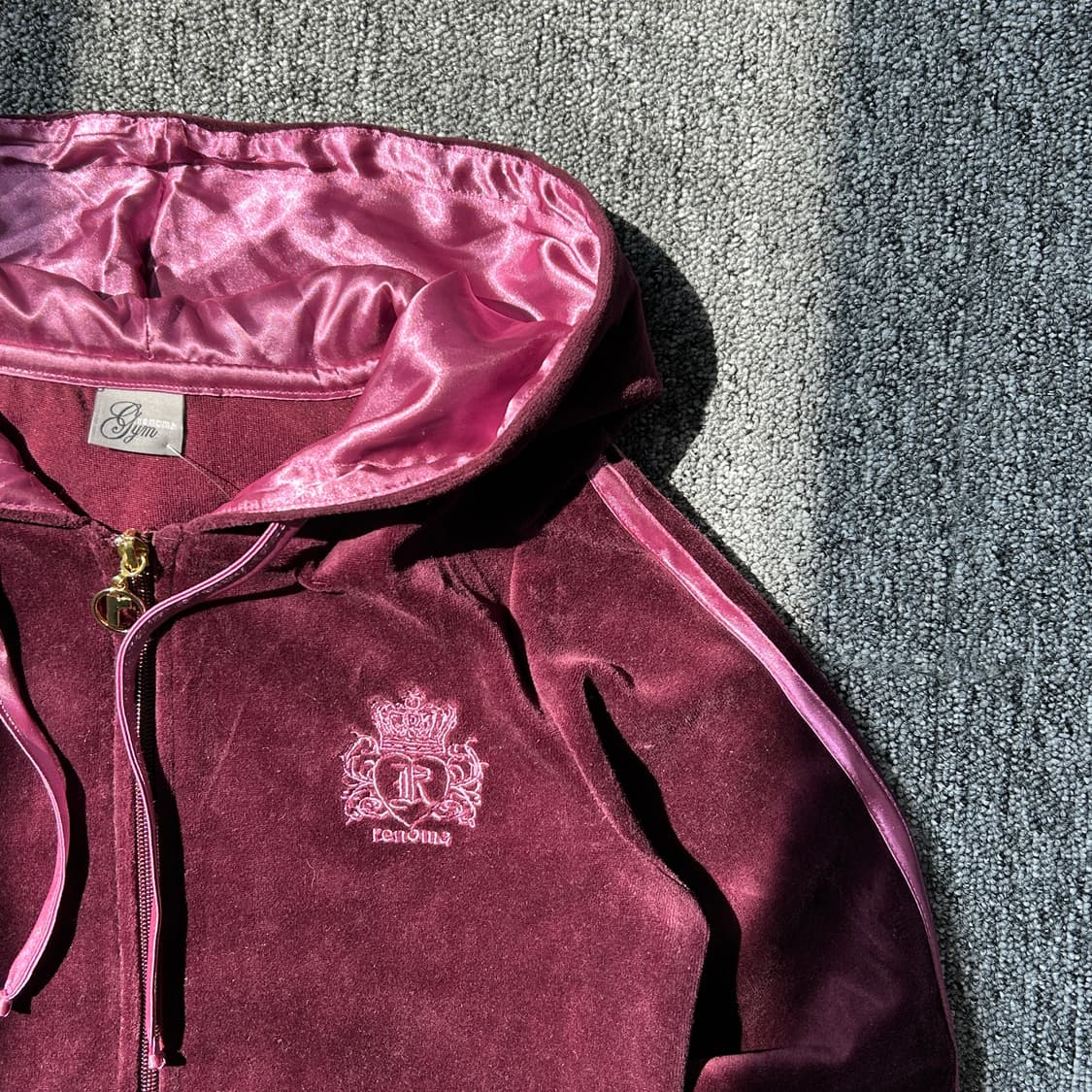 레노마 버건디 벨벳 후드집업 상품이미지2