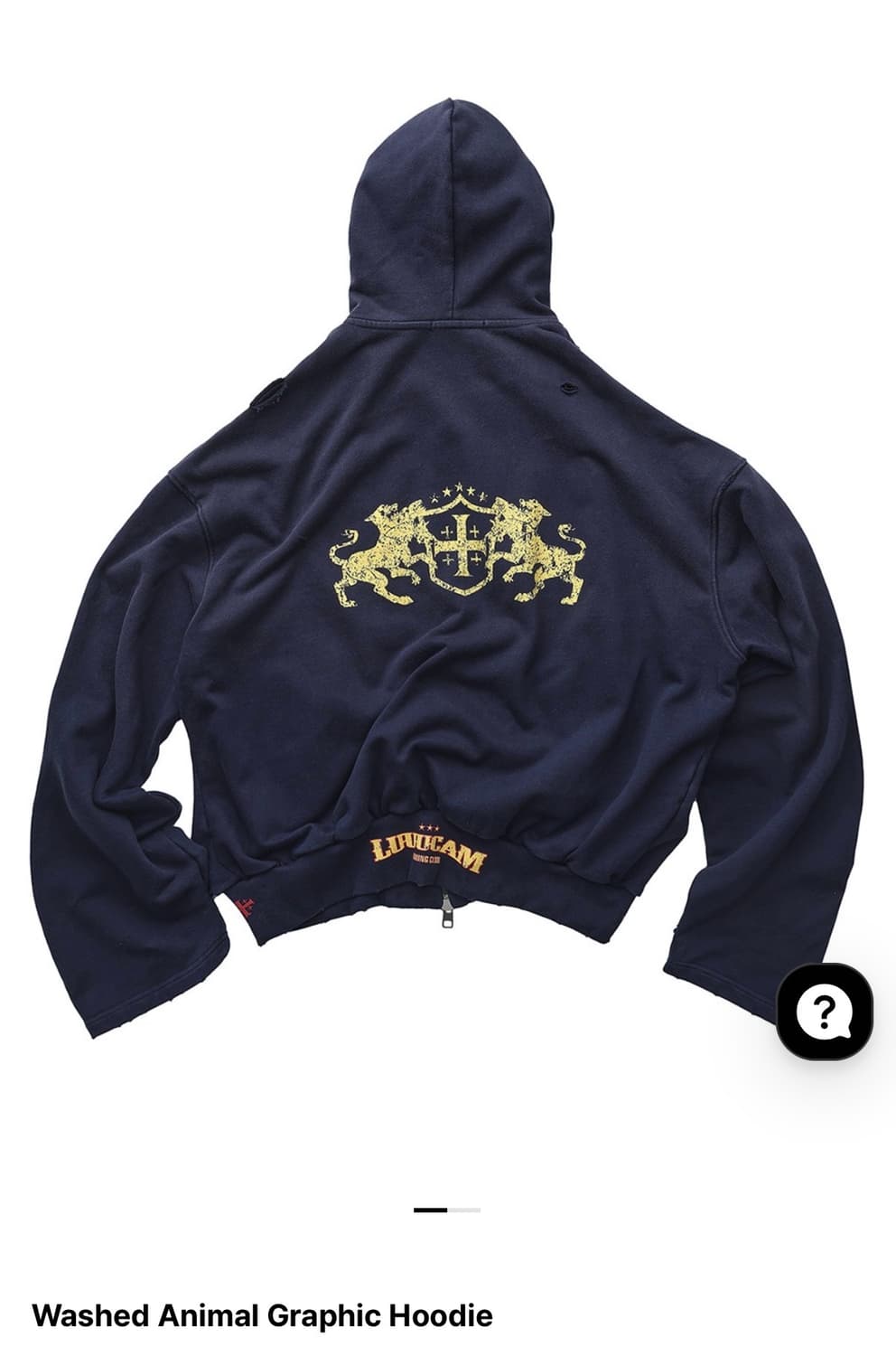 Luuucam 후드집업 washed animal graphic 상품이미지2