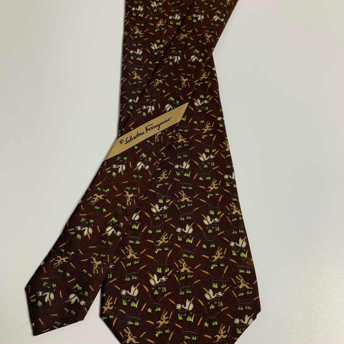 살바토레 페레가모 이태리 100실크 명품넥타이 브라운컬러 A+등급 상품이미지4