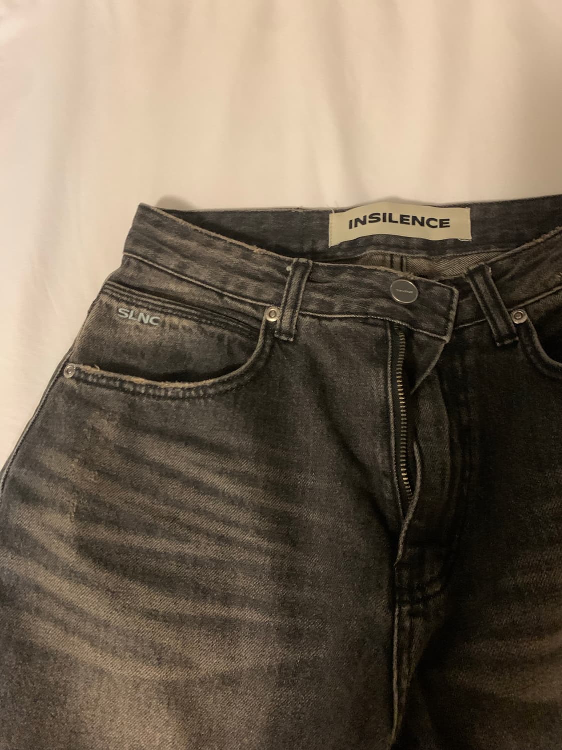 인사일런스 우먼 로우웨이스트 와이드데님2 다크그레이 상품이미지2