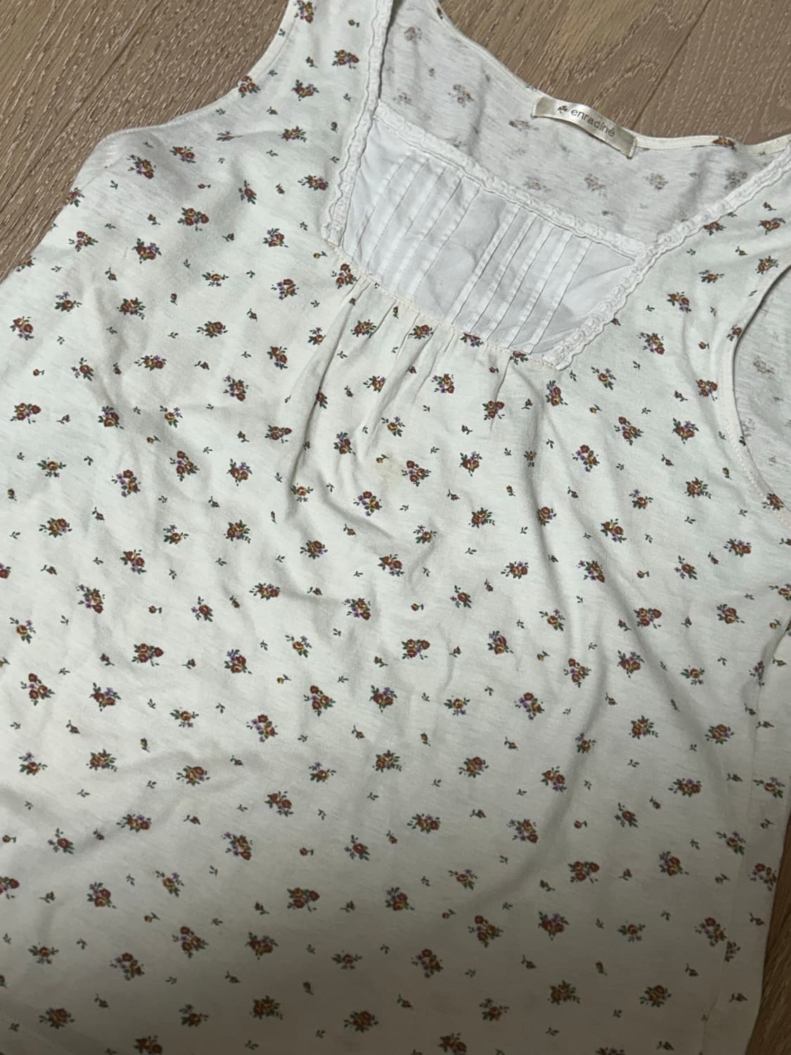 모리걸 빈티지 나시 잔꽃 슬리브리스 상품이미지3