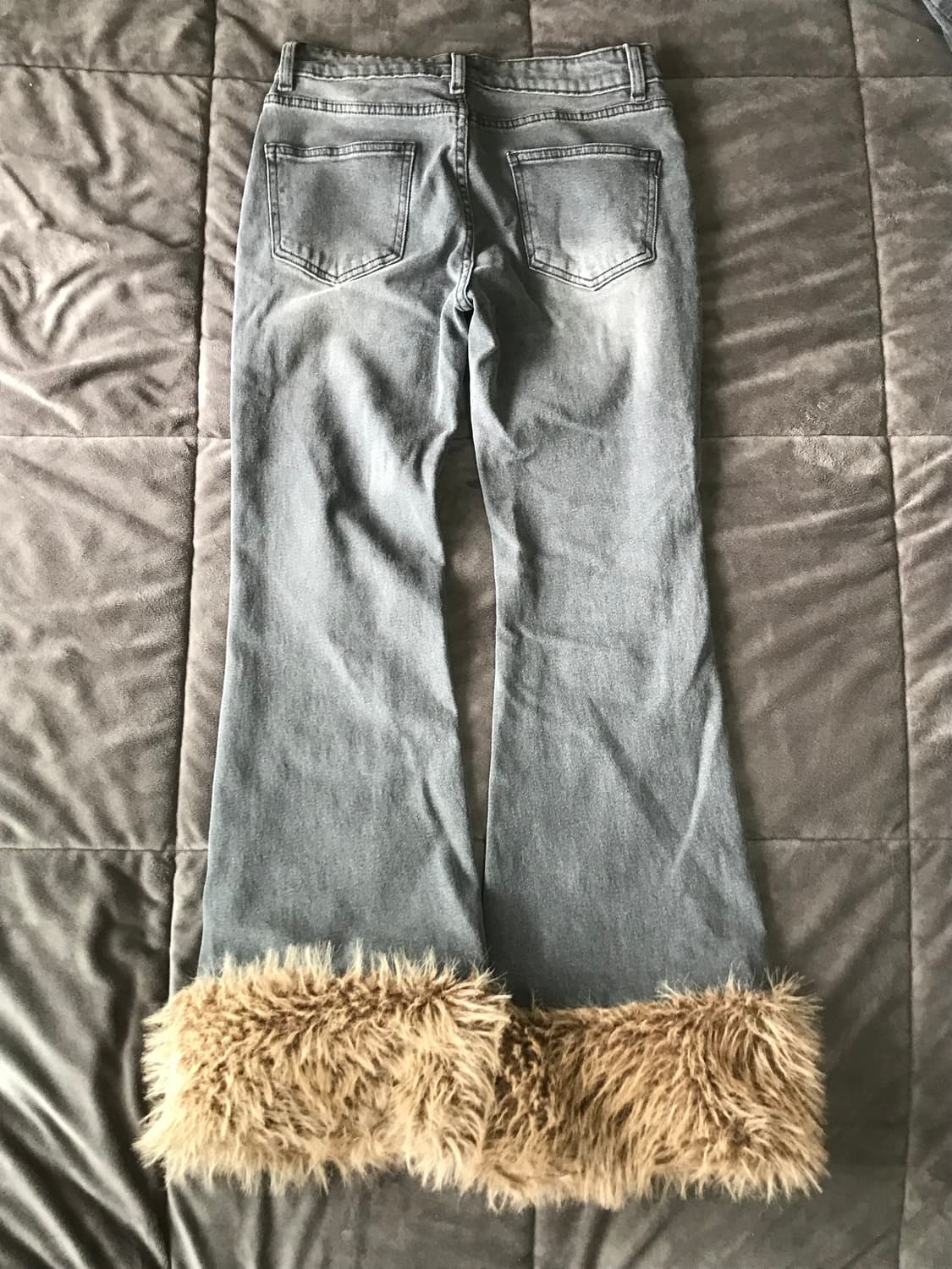 유스배스 퍼 데님 팬츠 블랙 상품이미지2