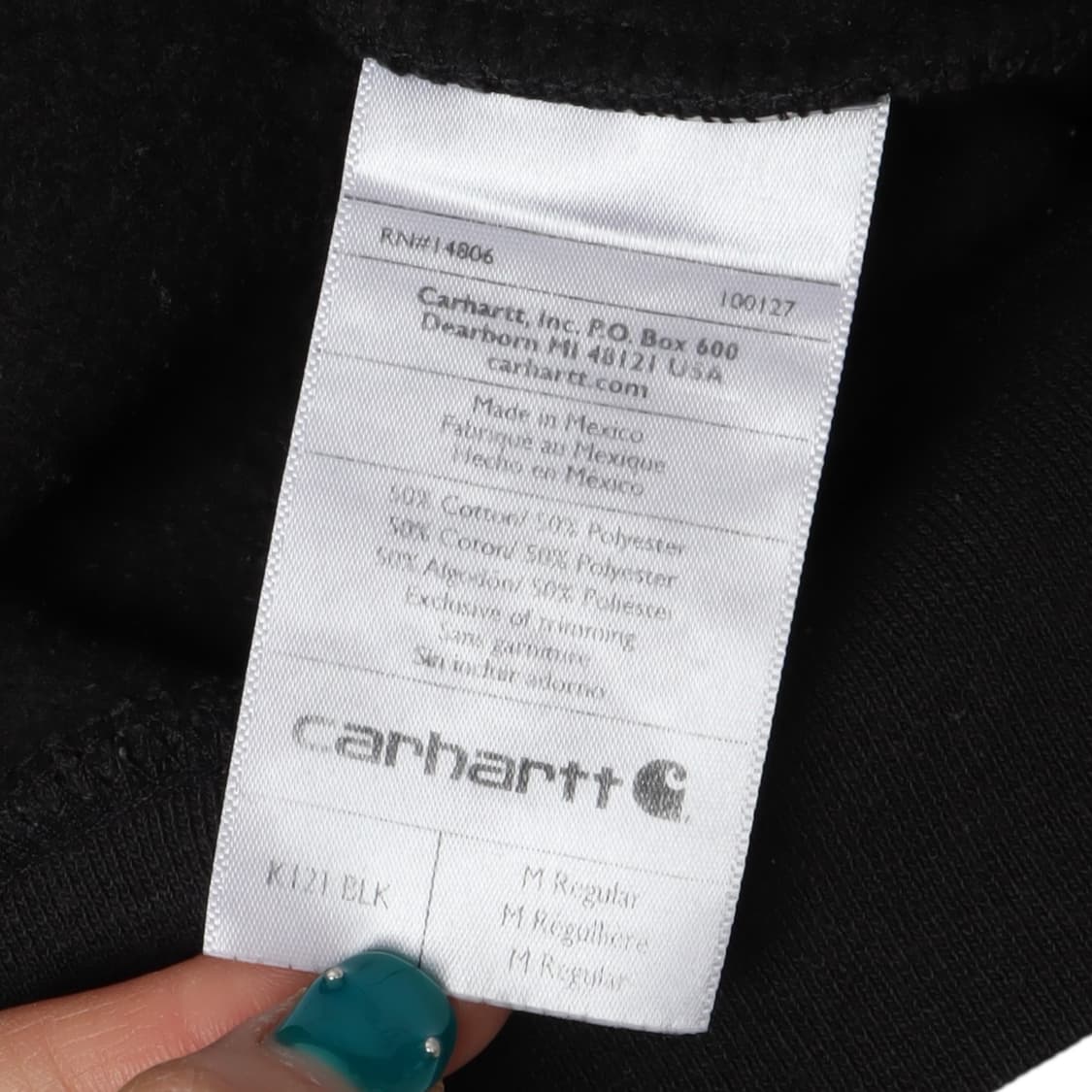 칼하트 k121 blk 블랙 후드티 상품이미지8