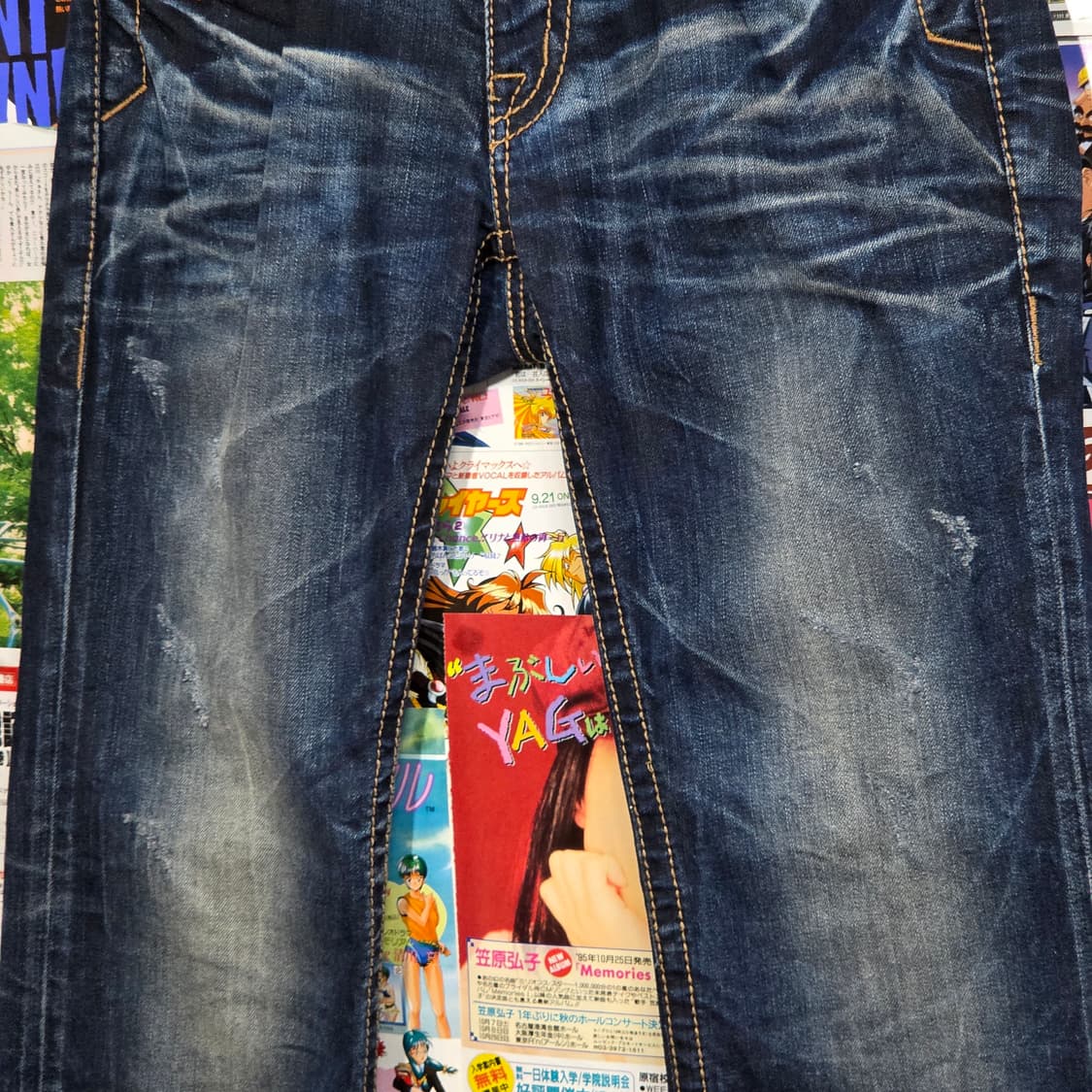 버커루 진청 워싱 y2k 세미 부츠컷 데님 팬츠 상품이미지8