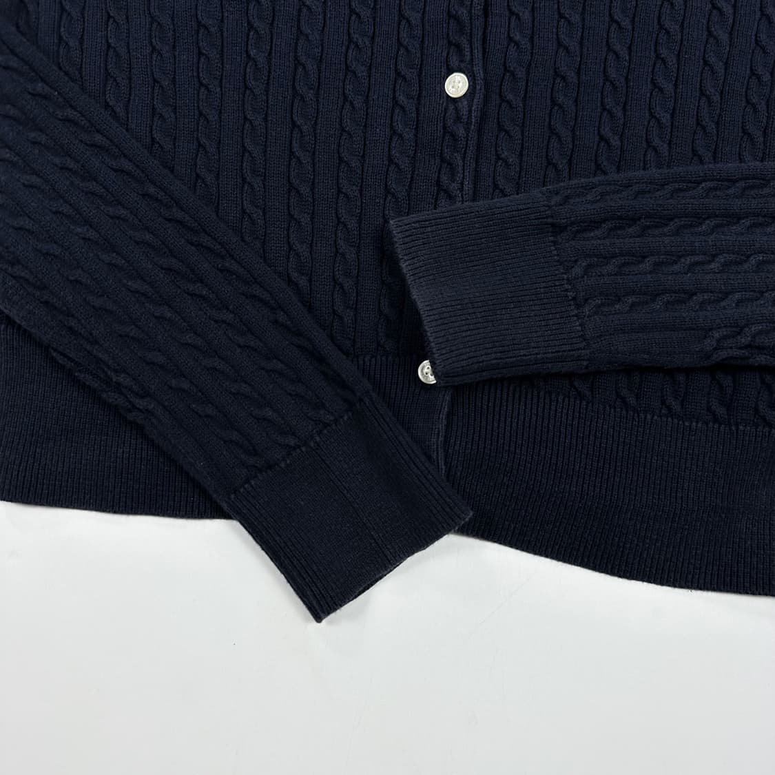 폴로 랄프로렌 걸즈 베이직 케이블 니트 가디건 네이비 걸즈XL 상품이미지4
