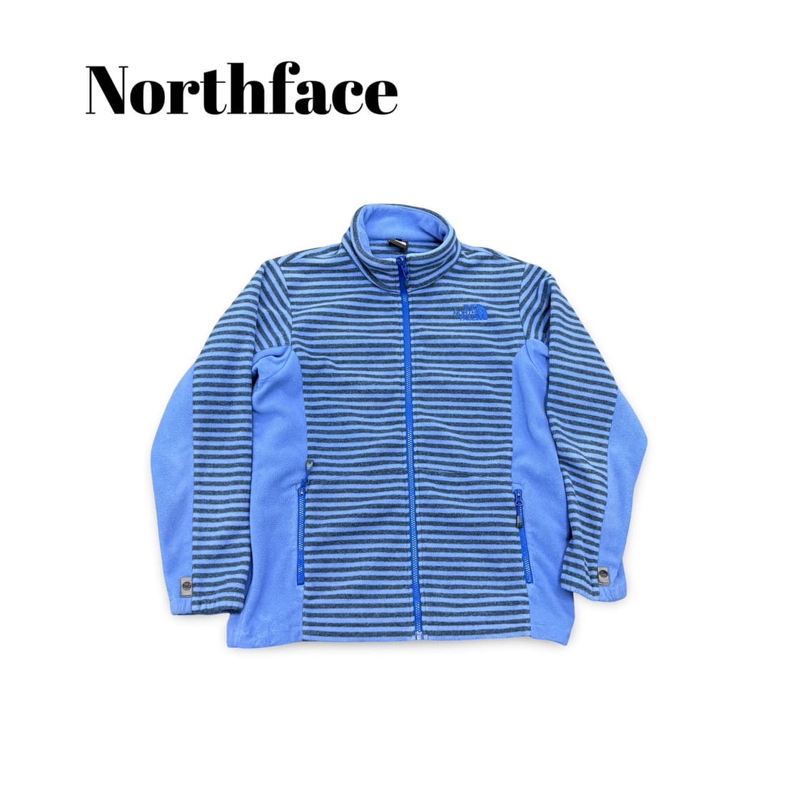 (100)노스페이스 스트라이프 블루 플리스 자켓 상품이미지1