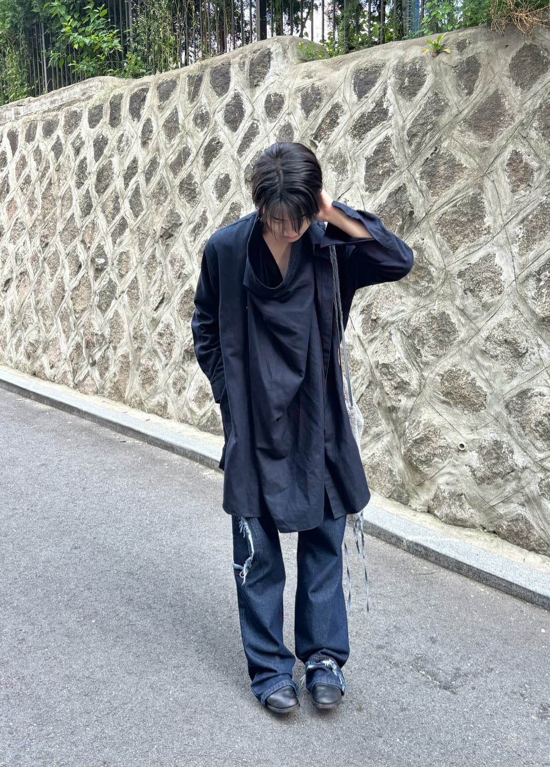 블레스 비대칭 롱 자켓 상품이미지1
