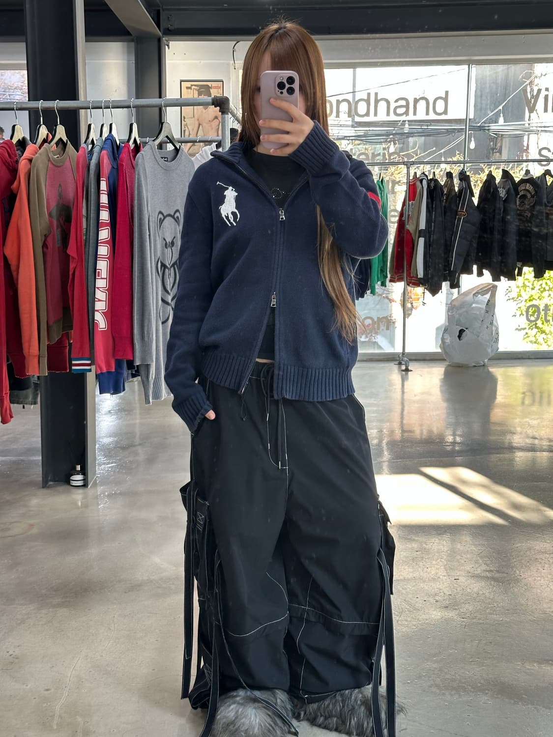 폴로랄프로렌 빅포니 넘버링 투웨이하이넥 램스울니트집업 상품이미지3