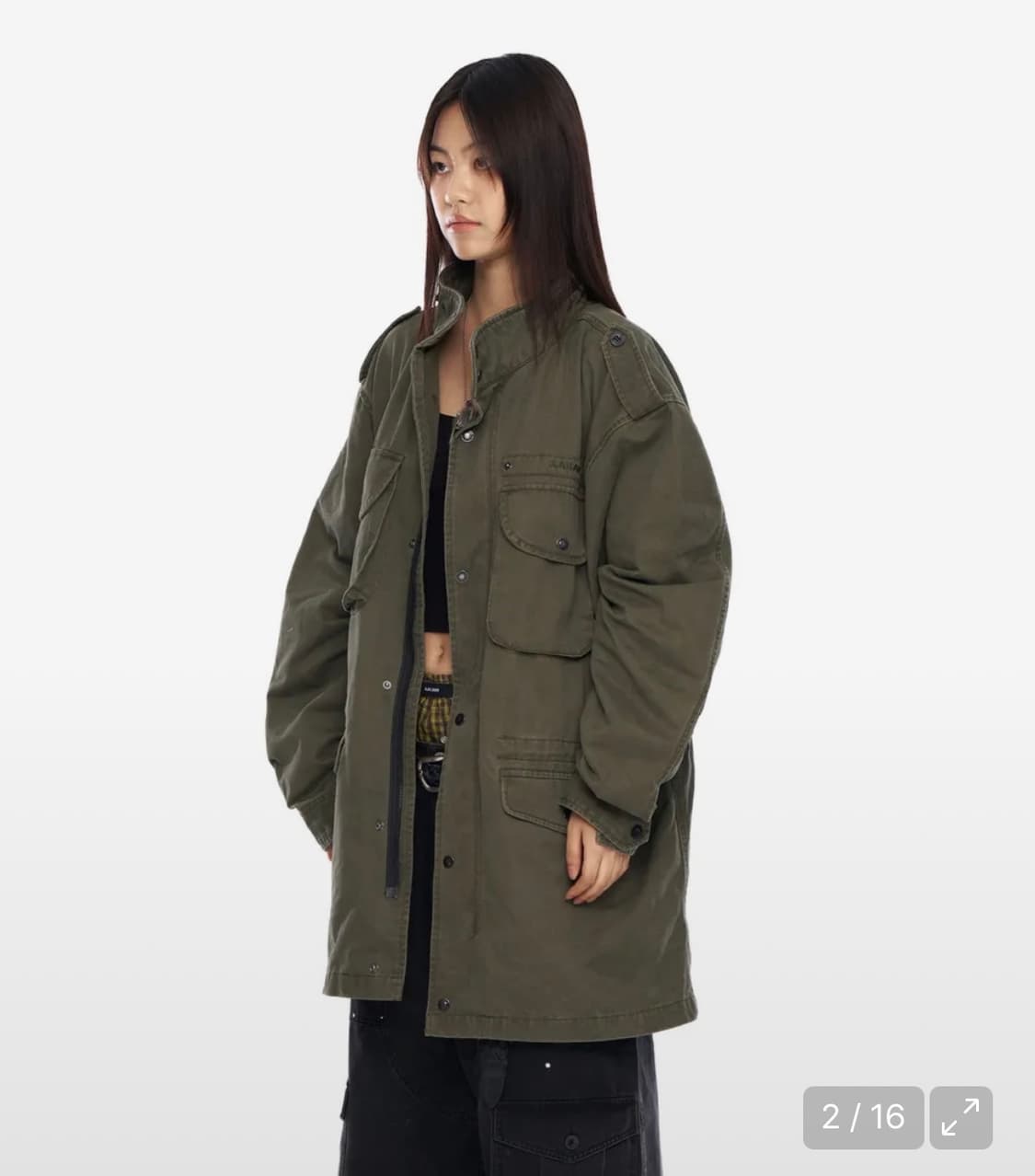 아캄 Washed Field Jacket (Khaki) 사이즈 2 상품이미지2