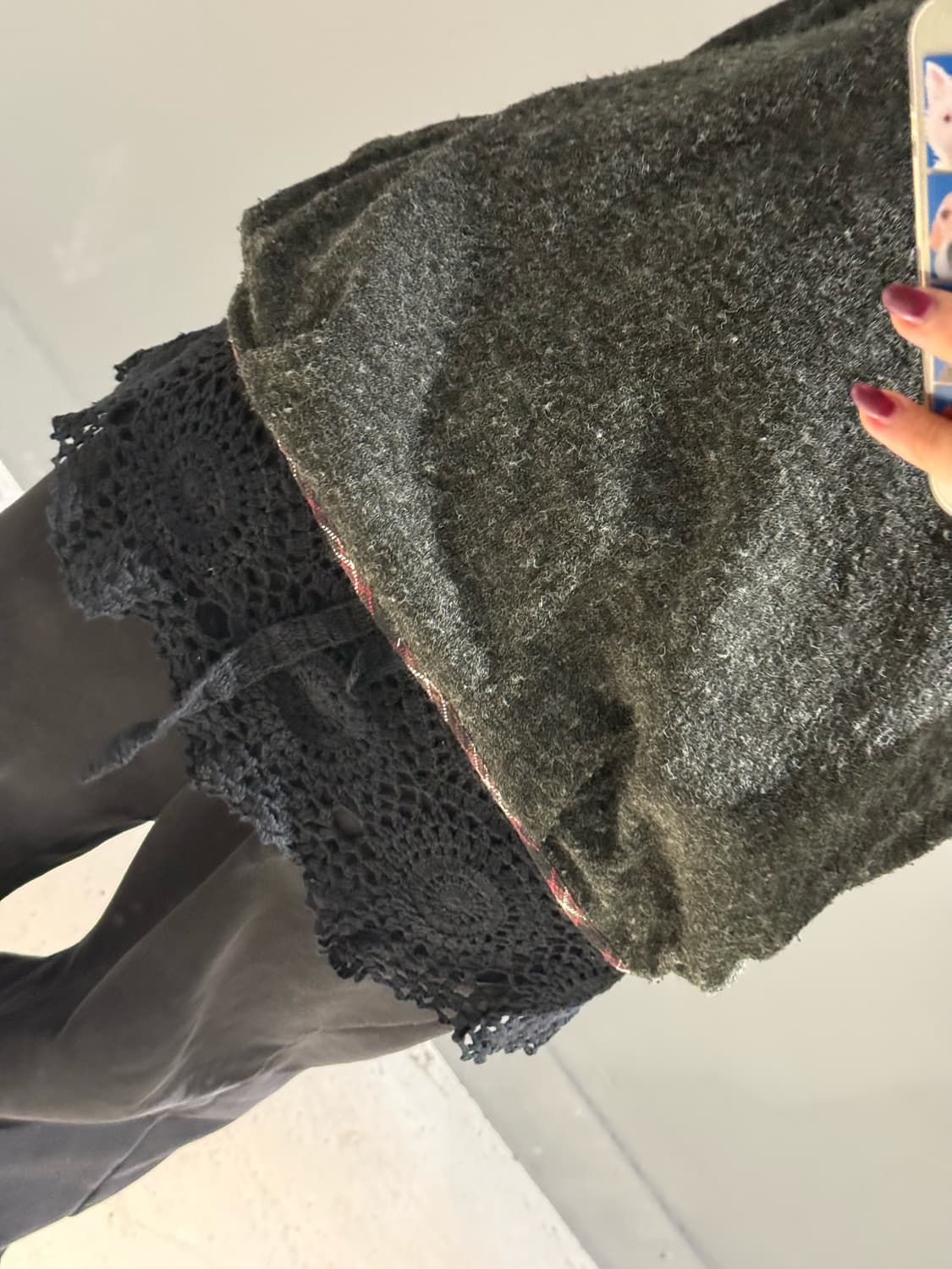 kawaii button point knit sleeve 상품이미지3