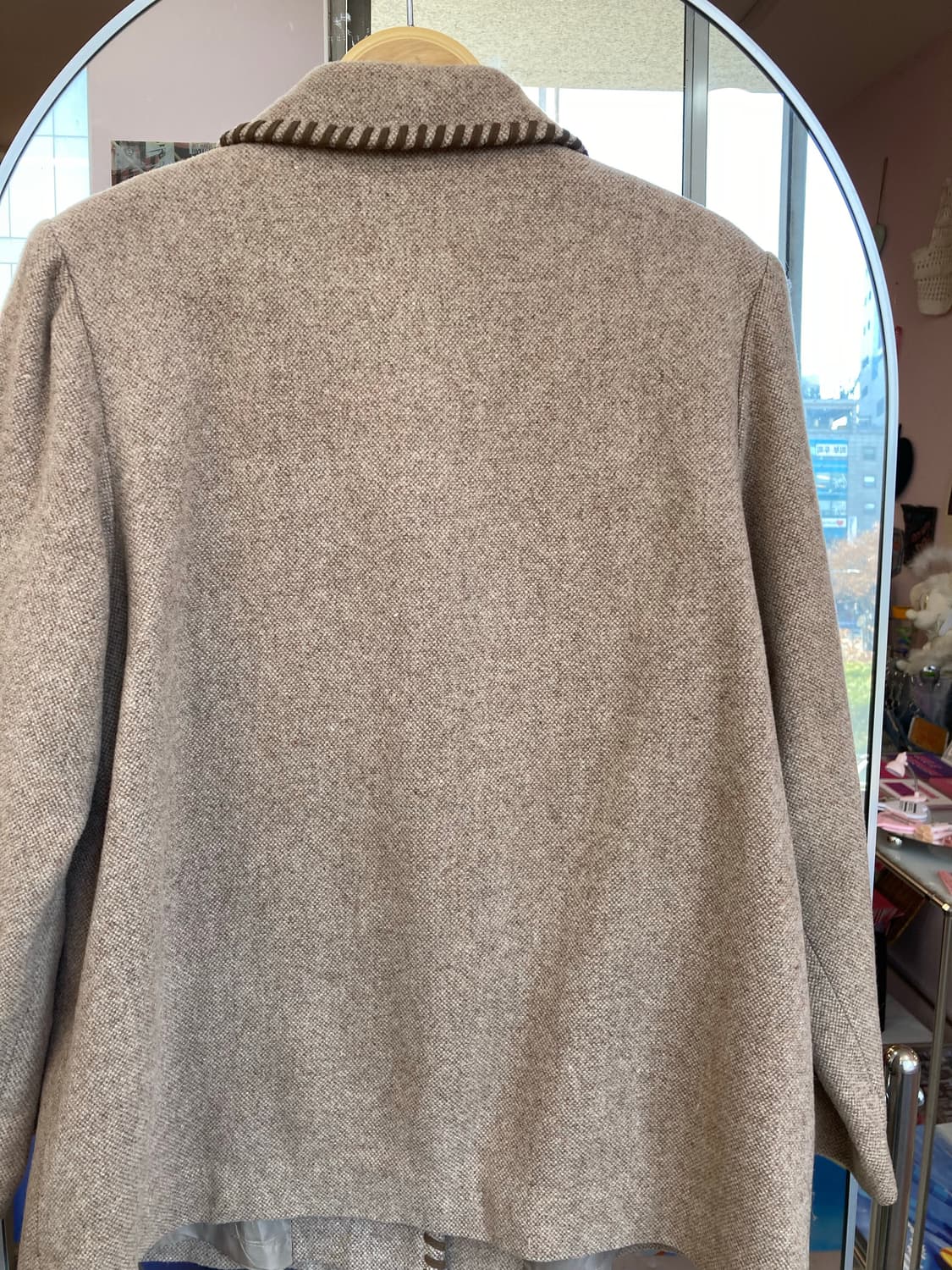 빈티지 브라운 버튼 미디 코트 상품이미지6