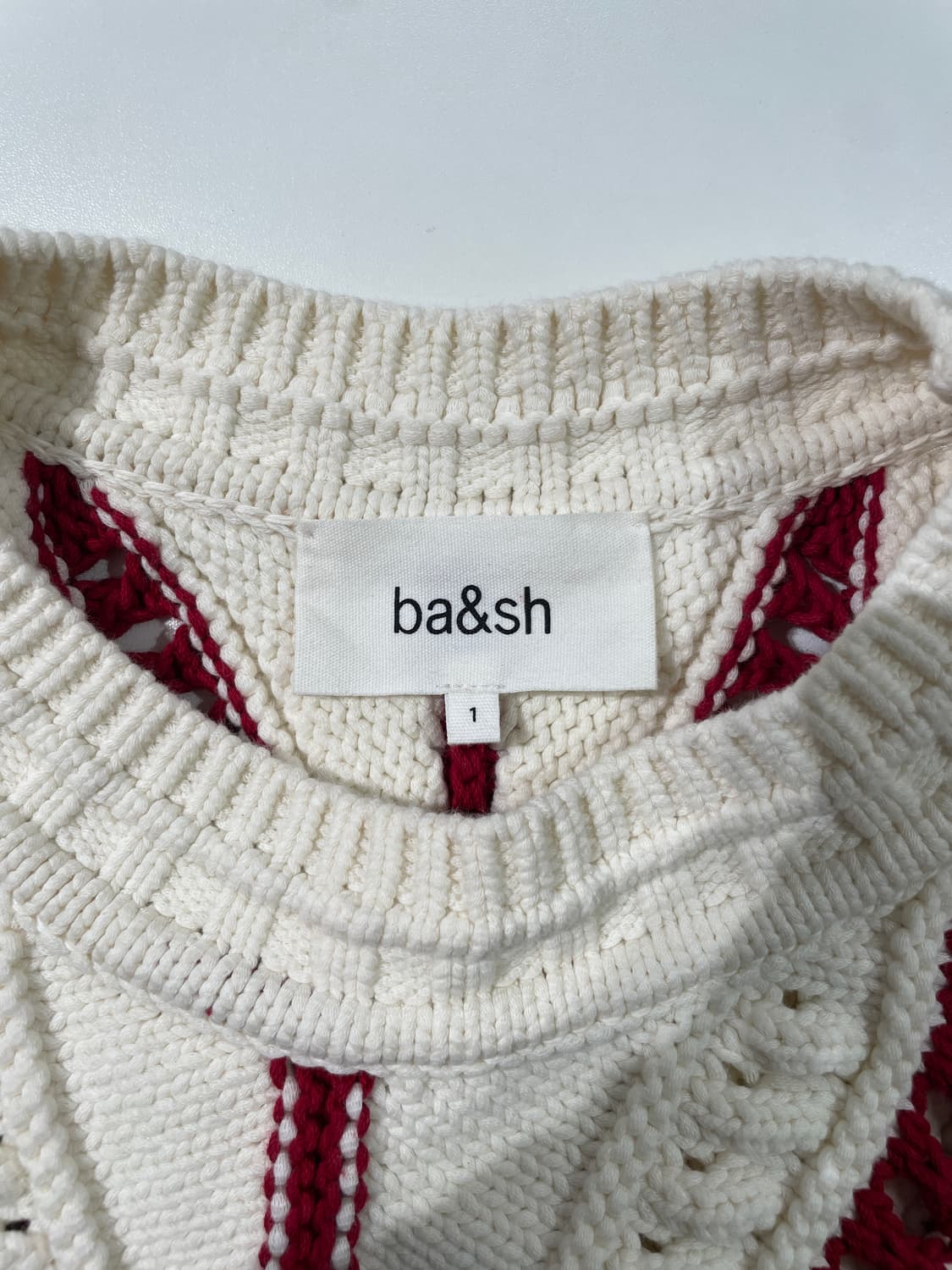 바쉬 아이보리 가디 오픈워크 크롭 풀오버 니트 상품이미지7