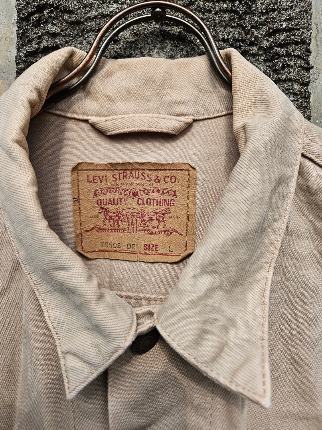 Levi's 리바이스 베이지 데님 트러커 자켓 (L, 루즈핏) 상품이미지2