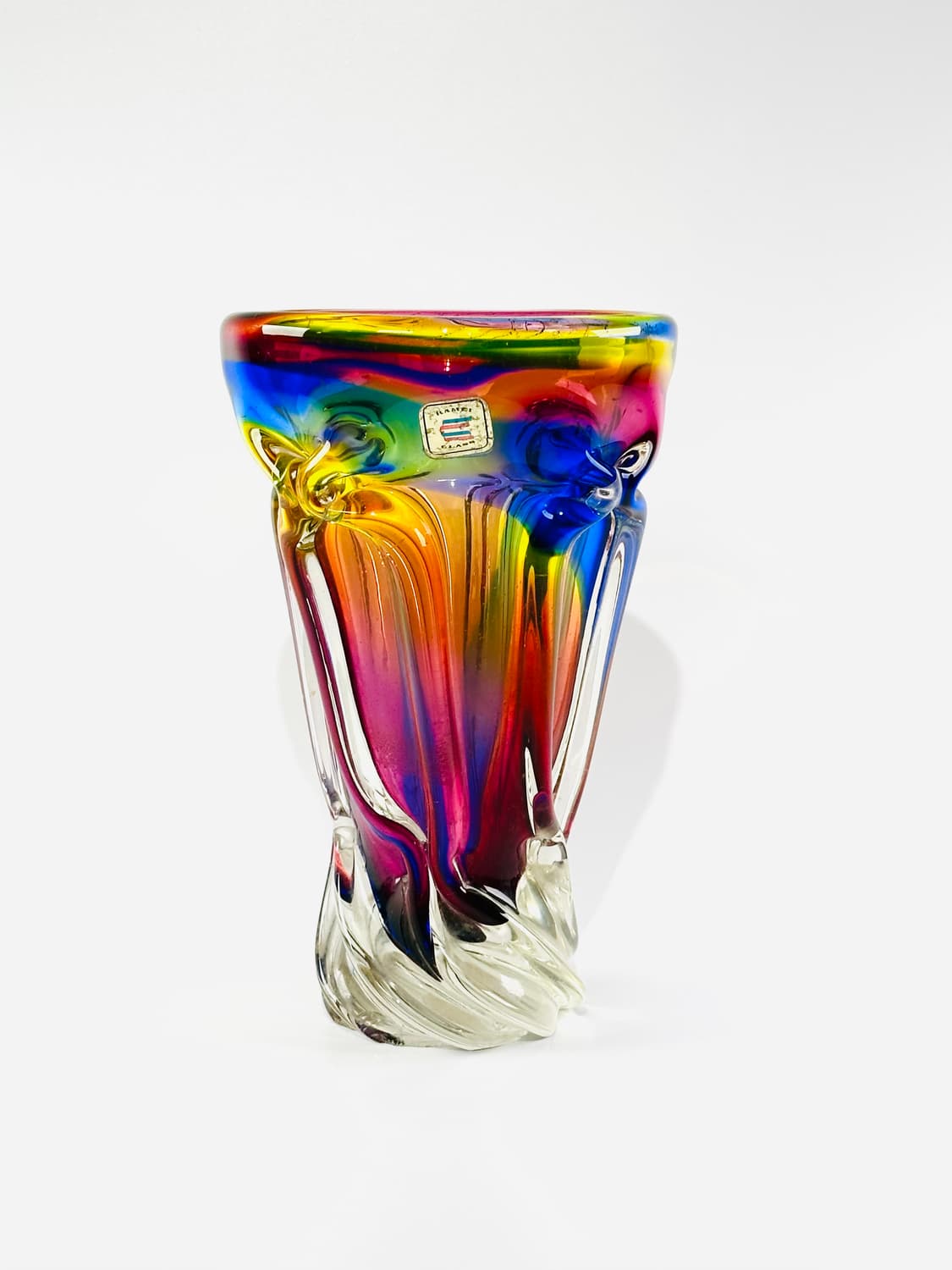 일본 빈티지 카메이 아트글라스 레인보우 화병 상품이미지2