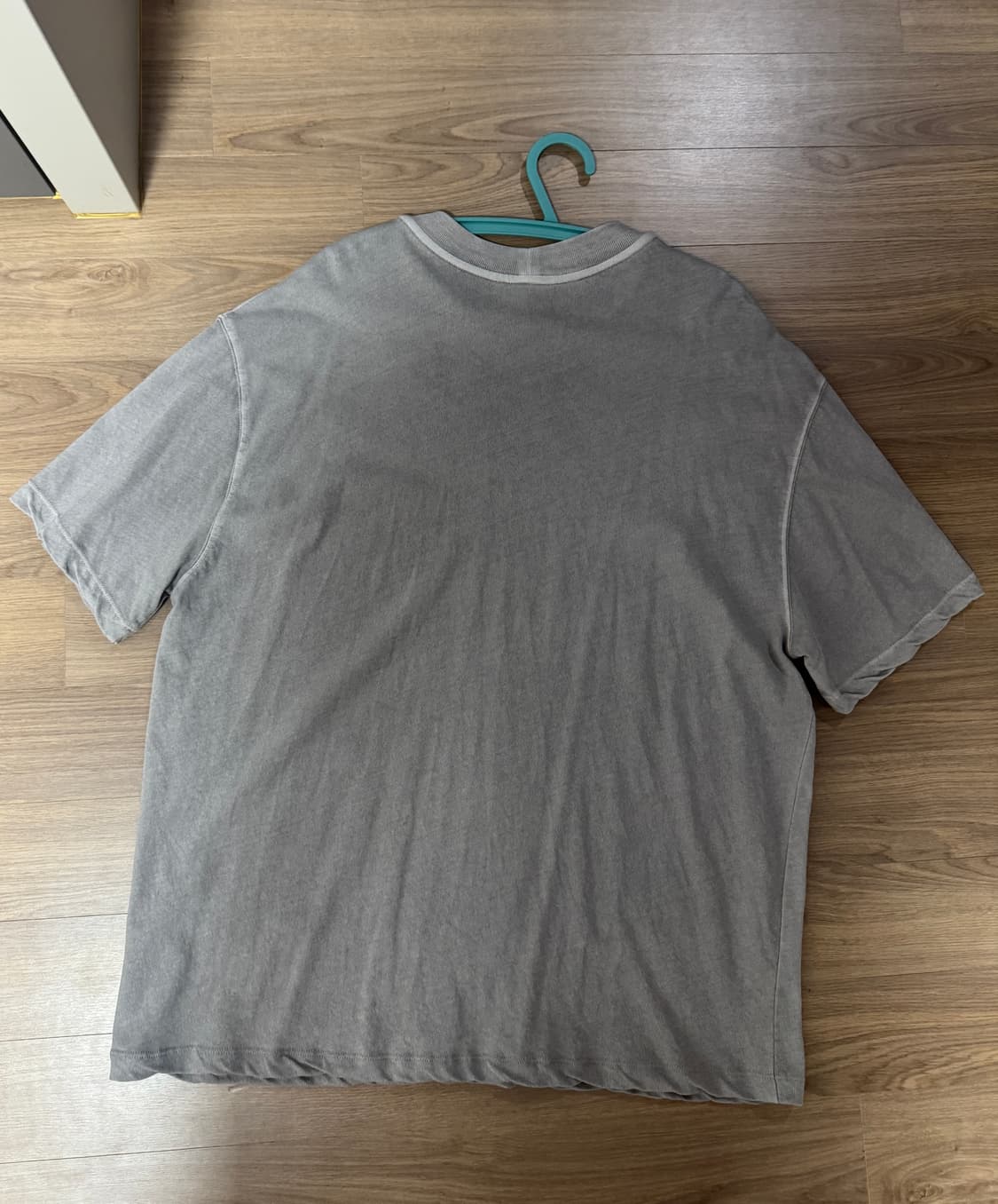 렉토 자수 로고 다잉 오버핏 반팔티셔츠 L사이즈 판매 쿨그레이 색상ㅐ 상품이미지3