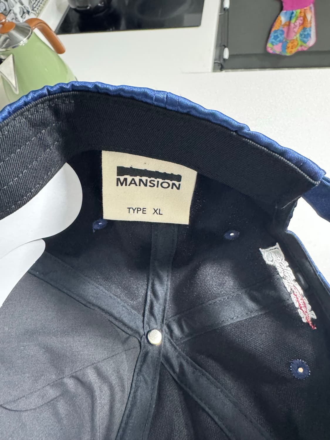 블랭크맨션 새틴 네이비 볼캡 상품이미지2