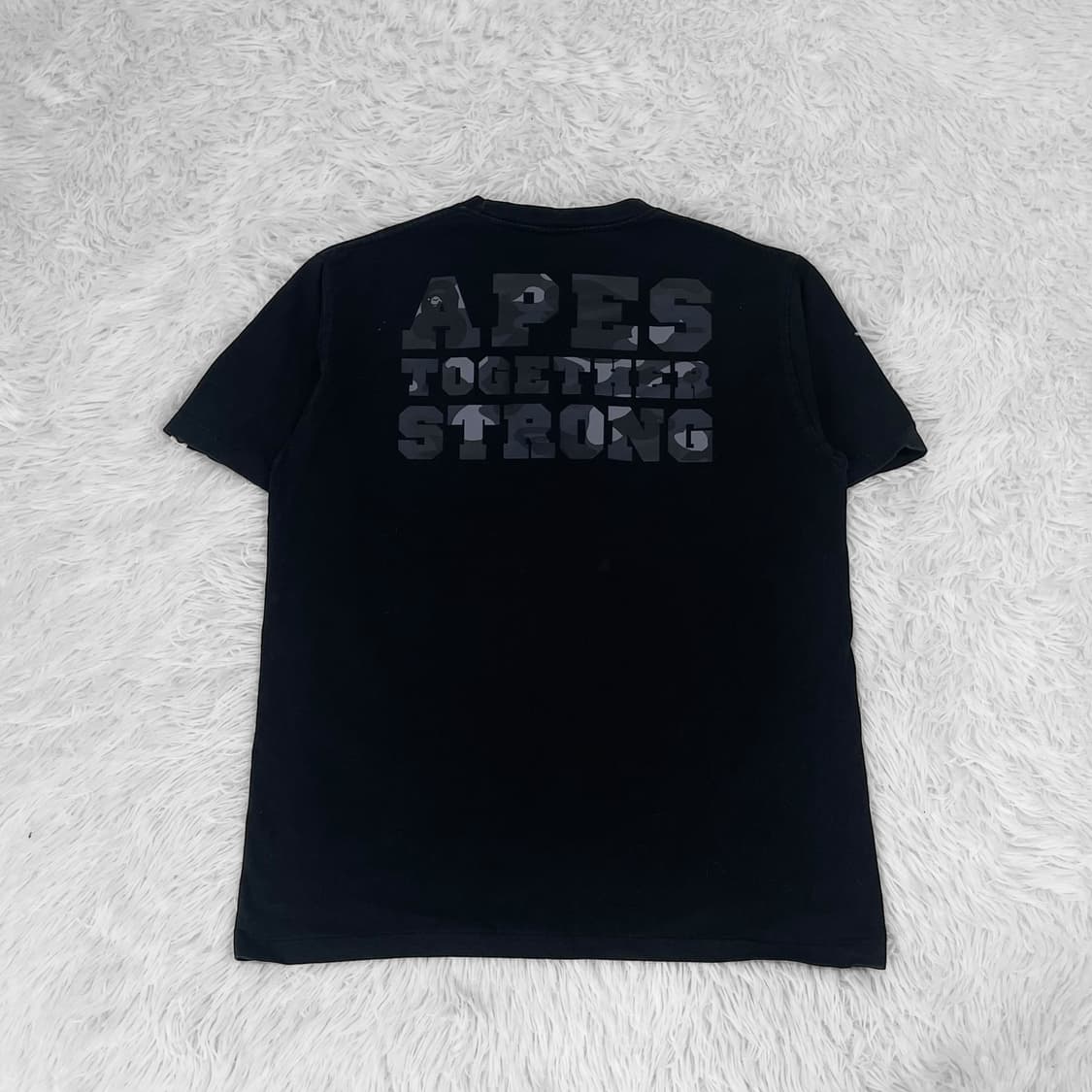 베이프 Bape 카모 컬리지 반팔티 블랙 상품이미지3