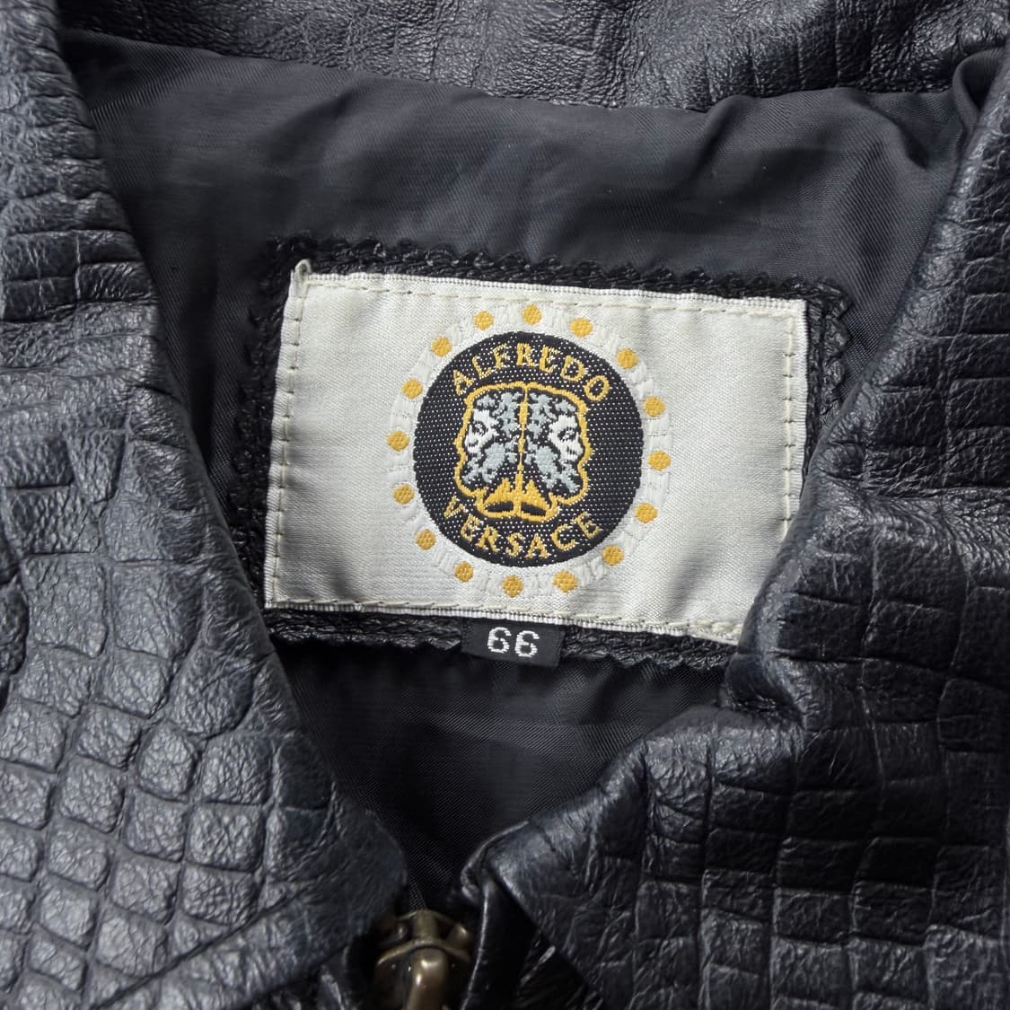 알프레도 베르사체 악어가죽 패턴 가죽 자켓 상품이미지5