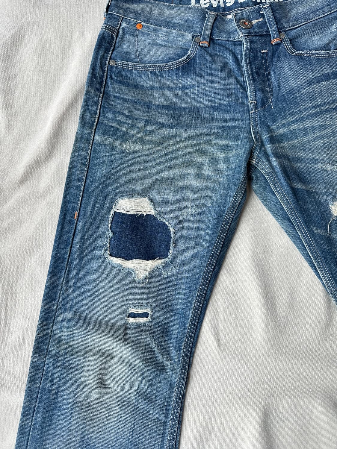 리바이스 522 데미지 워싱진 데님팬츠 32x33 상품이미지2