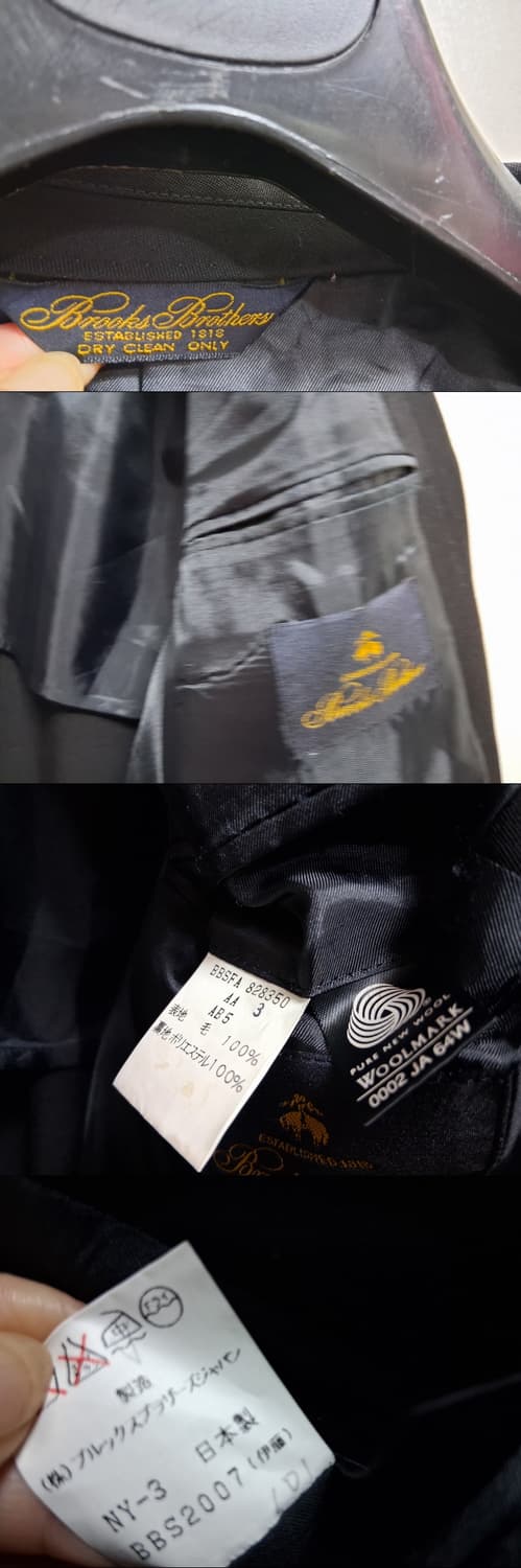 Brooks Brothers 브룩스브라더스 100%순모 검정 정장쟈켓 남 상품이미지8