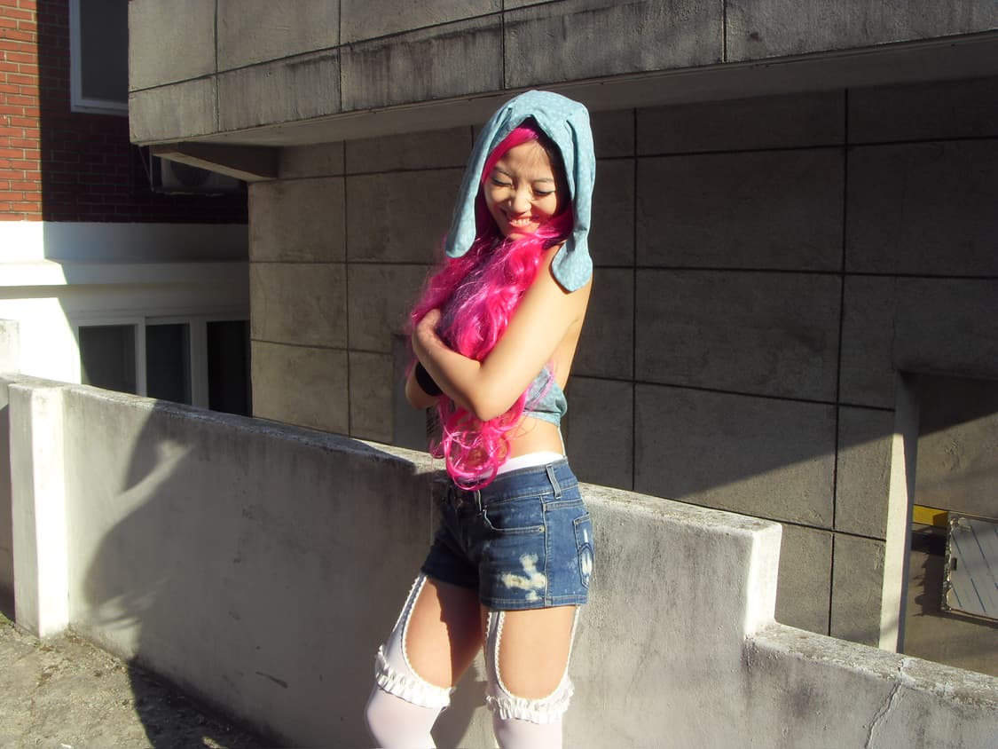 Bunny hoodie scarf (blue) 상품이미지1