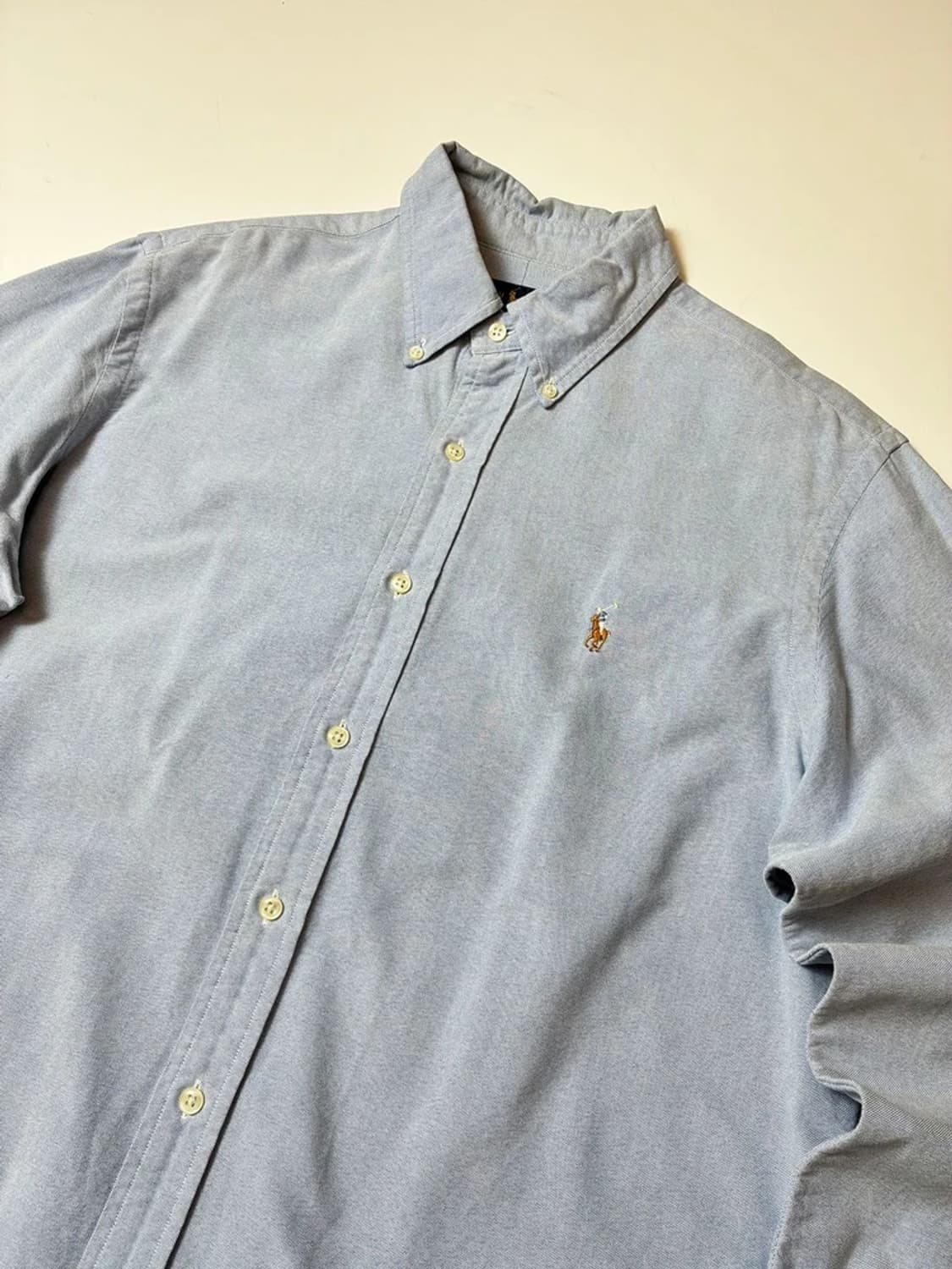 폴로 랄프로렌 스카이블루 옥스포드 솔리드 로고 셔츠 PN8807 상품이미지2