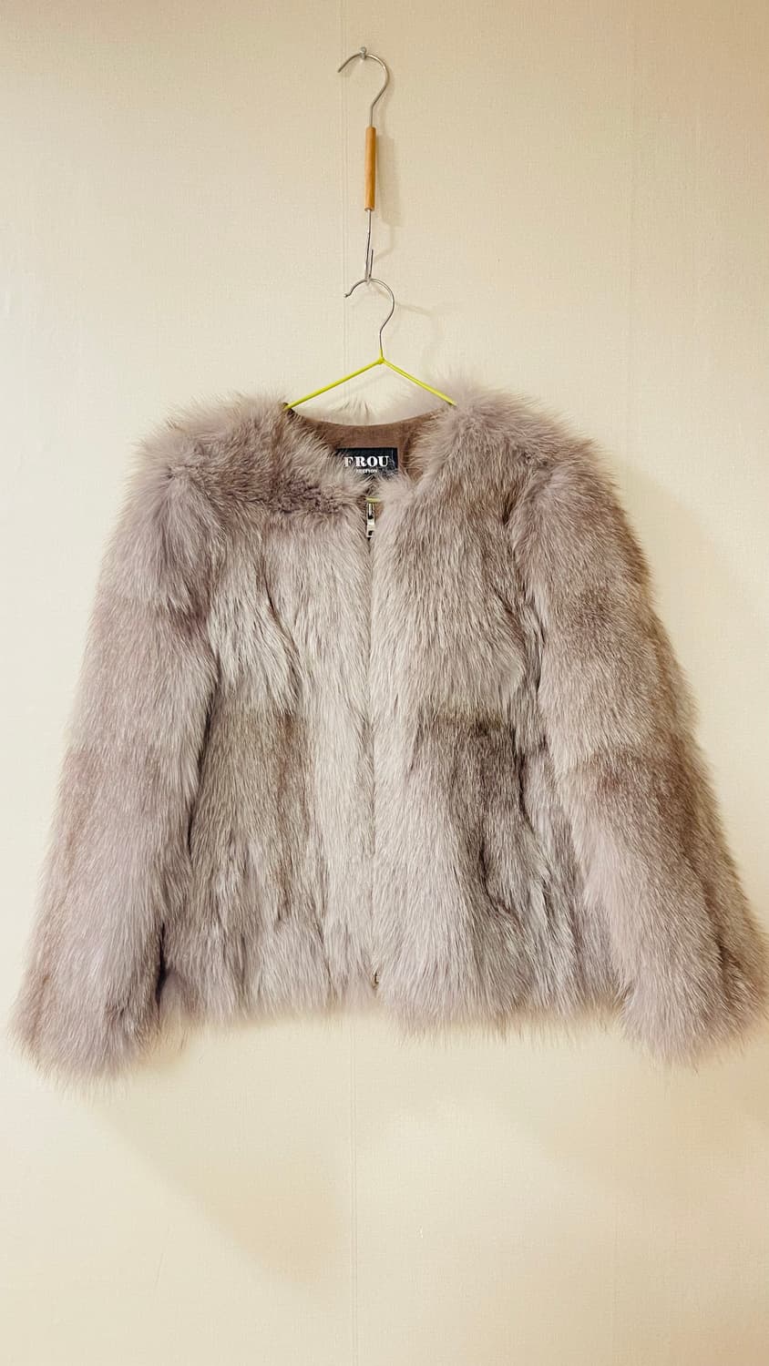 프루 FROU 천연 그레이 폭스퍼 집업 자켓  실착 2회 따뜻하고 예쁨 상품이미지1