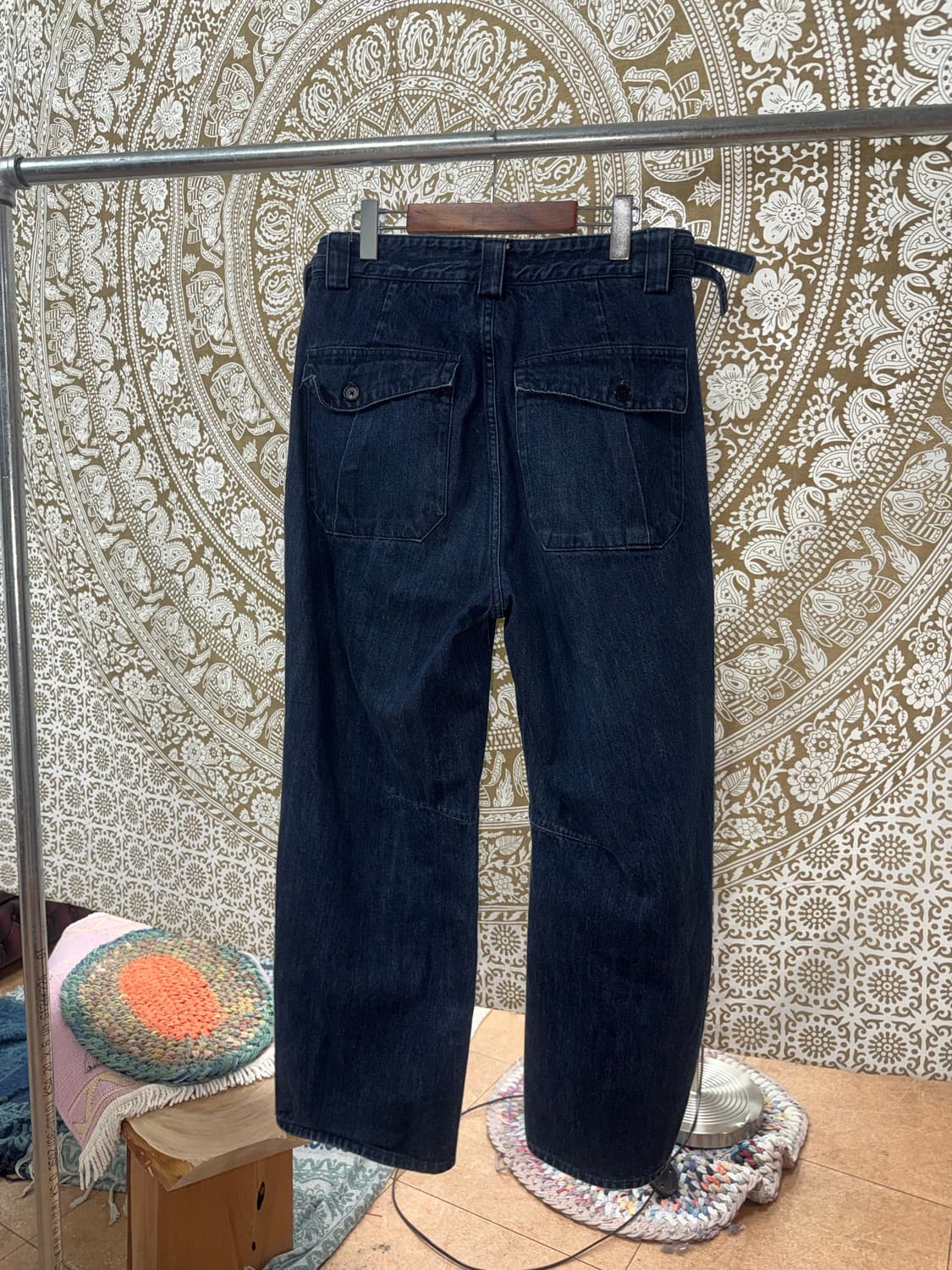 인템포무드 핀턱 생지 데님팬츠  상품이미지5