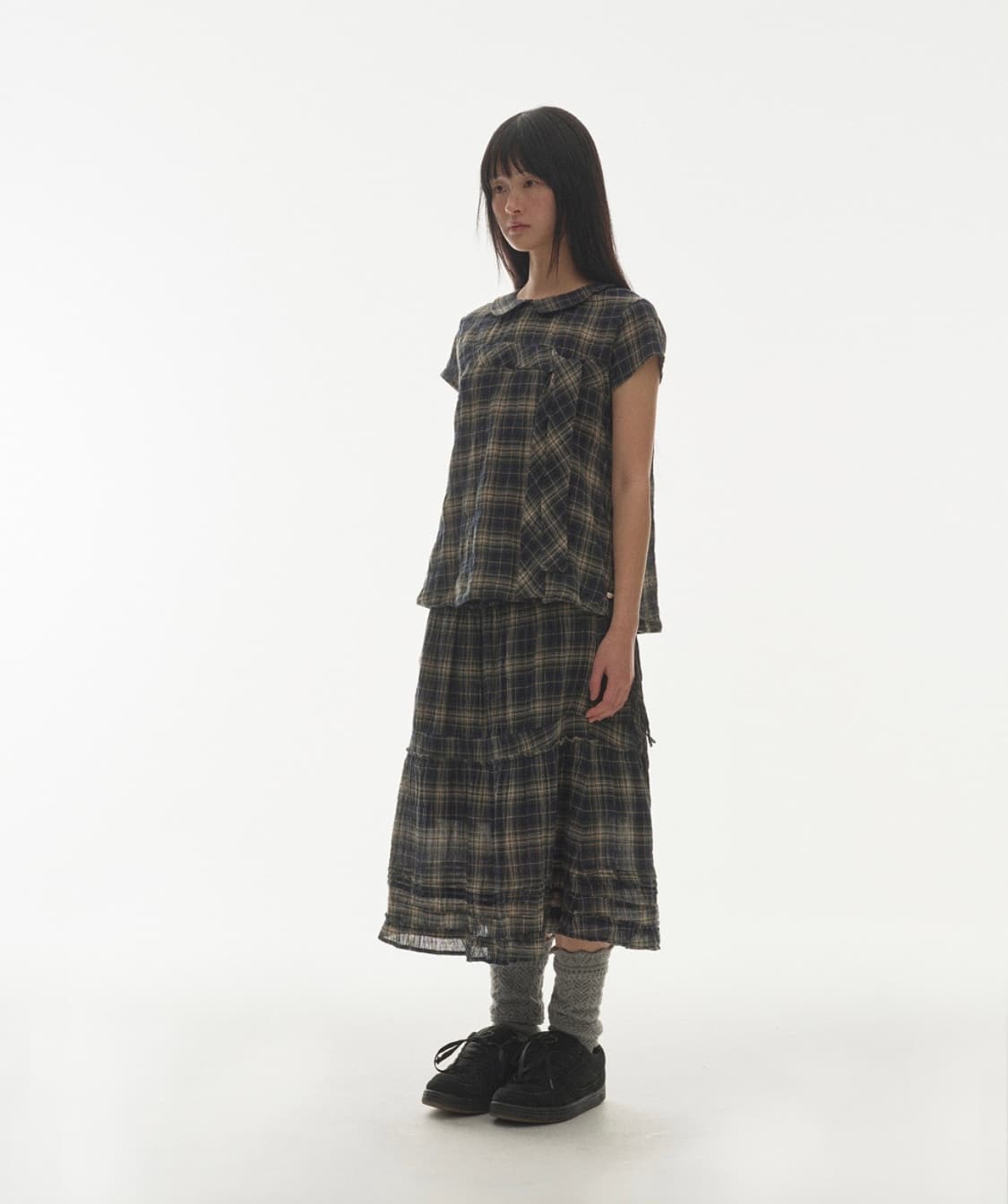 coyseio bow blouse check 상품이미지2