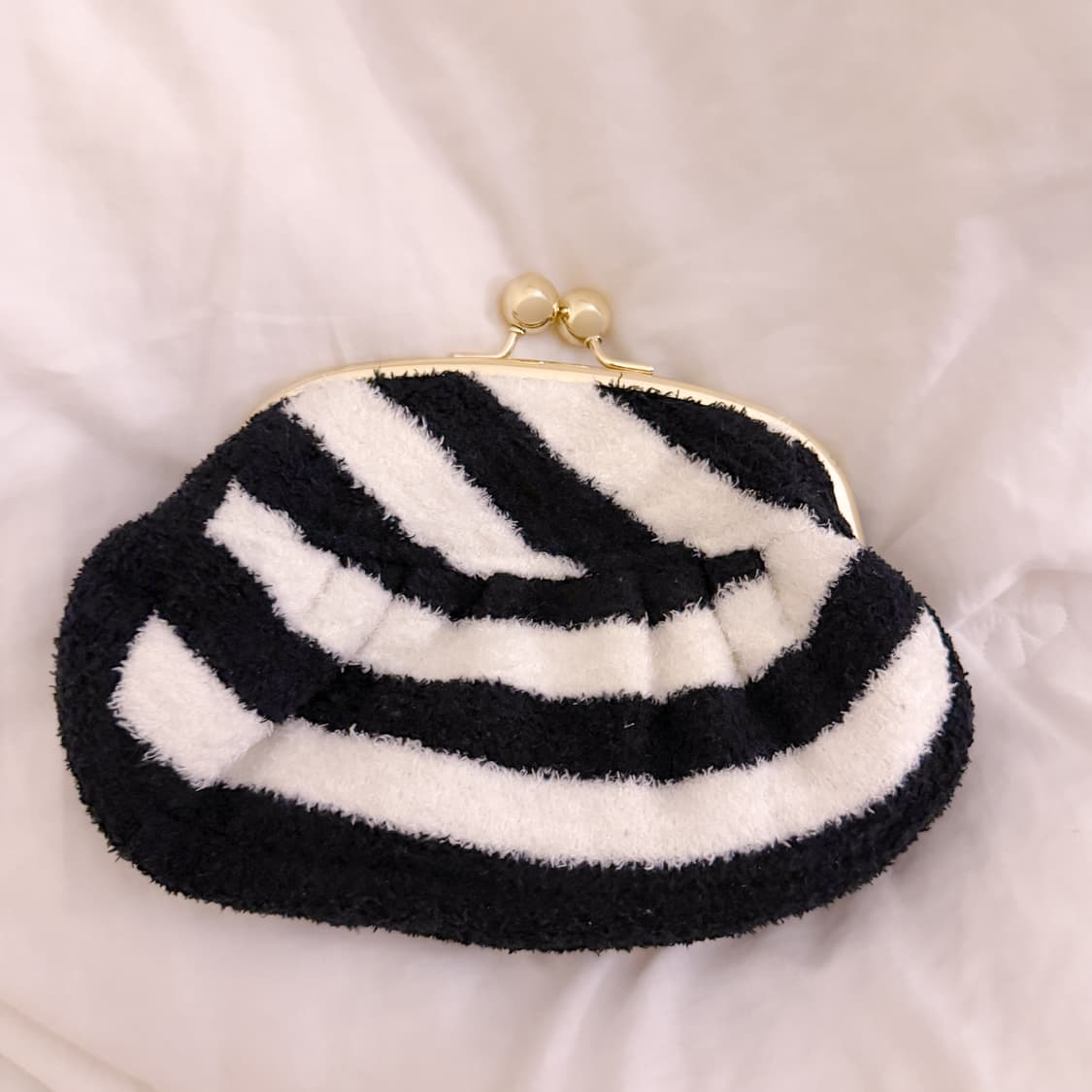 일본 pinktrick 리본 스트라이프 파우치 갸루 상품이미지2